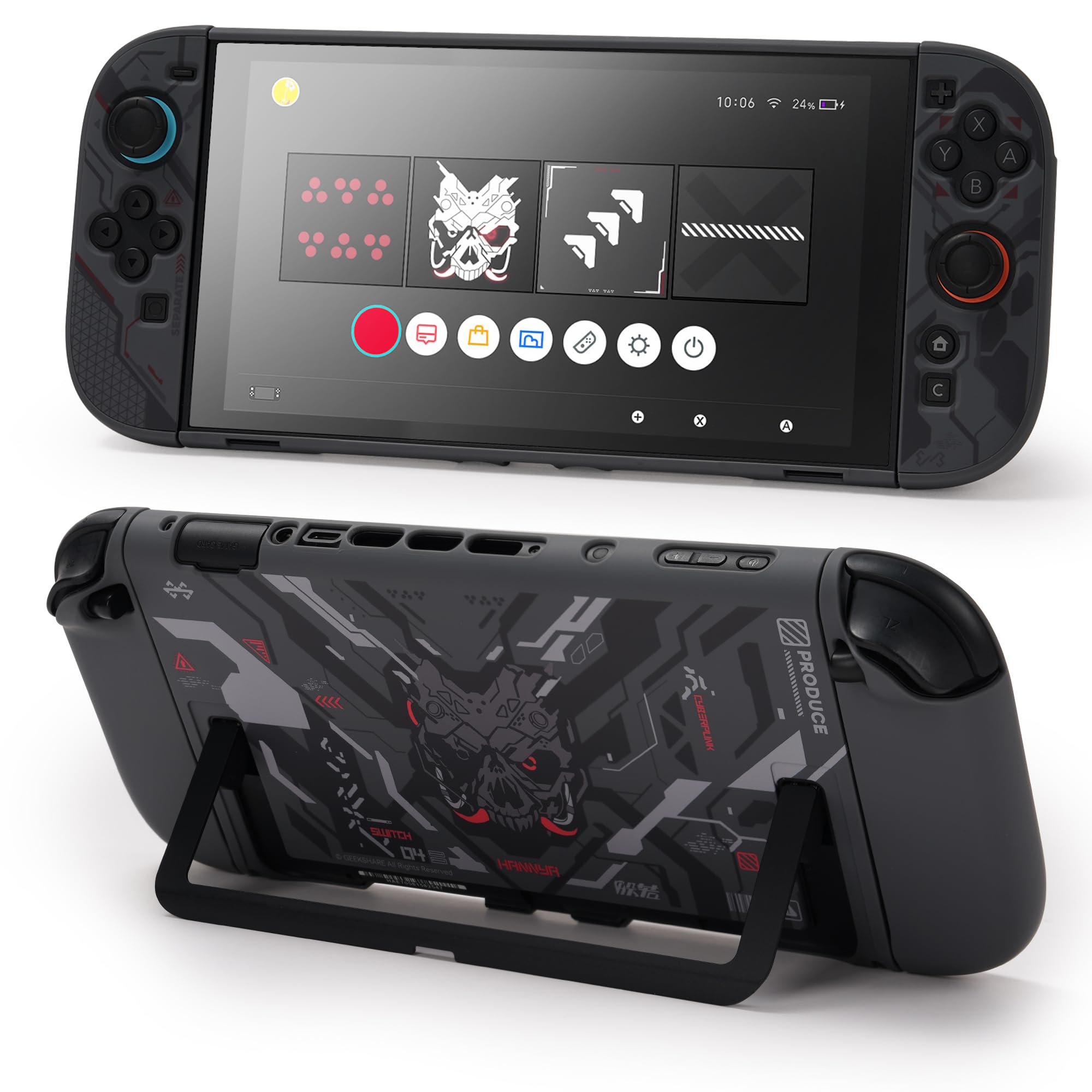 GeekShare Guscio protettivo compatibile con Switch 2, custodia agganciabile compatibile con Switch 2, cover con design antigraffio e antiurto - Cyborg Mech
