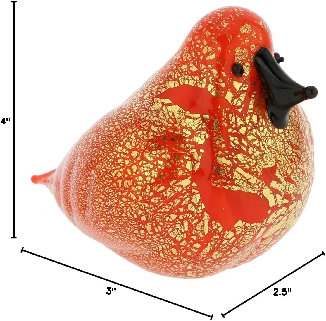Glass Of Venice Murano Glass Bird - Orange