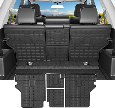 powoq 5 Seats Cargo Mat Compatible with 2010-2024 Toyota 4Runner Trunk Mat TPE Cargo Liner Trunk Liner Back Seat Protector Replacement for 2010-2024 Toyota 4Runner Accessories