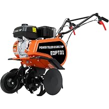 212CC Gas Tiller for Gardening, 22 Rototiller Gas Powered with Forward & Reverse, 4-Stroke 7HP Gas Powered Tiller for Hard Soil & Clay, Adjustable Depth & Width, Front Tine Gas Cultivator for Garden
