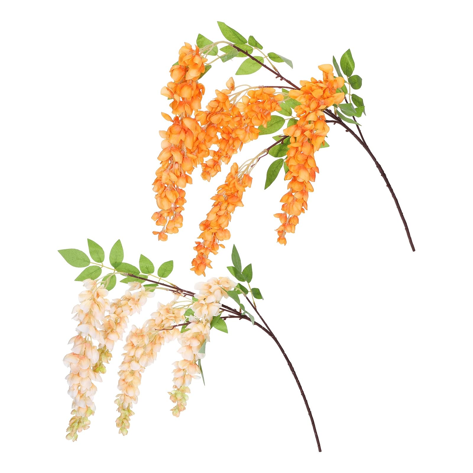 Guirlande florale fausse en soie orange et jaune 120cm à haute densité décorative