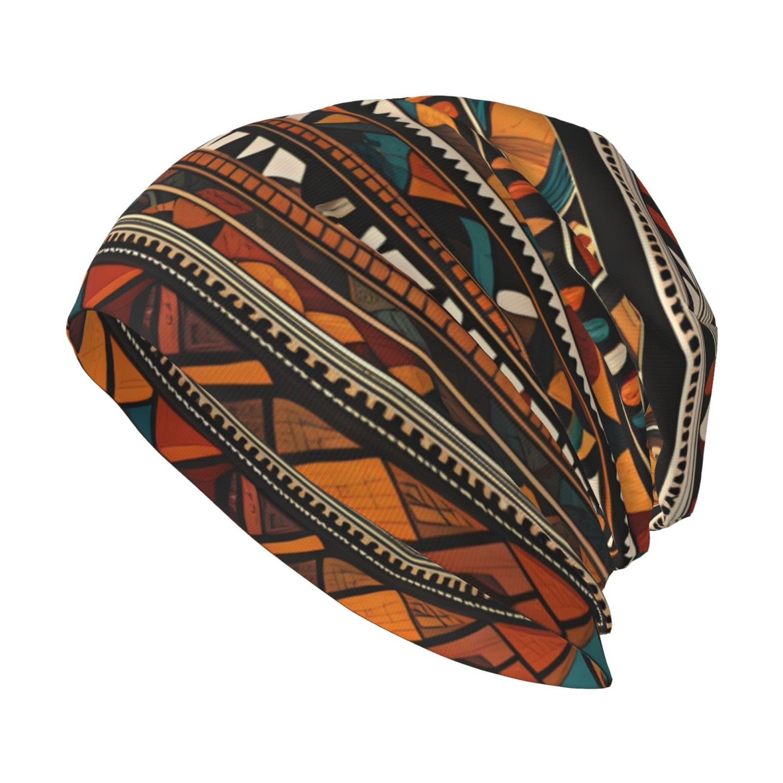 YYHWHJDE African Tribal Ethnic Texture Pattern Knit Hat - Soft and Comfortable Adult Fashion Beanie for Outdoor Activities Travel Black, Black, One size