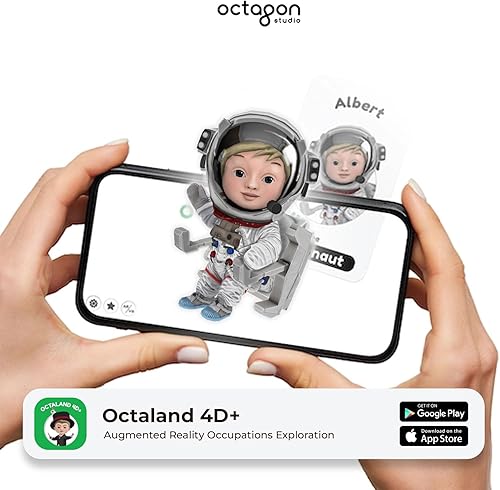 Miniatura 3 de Octaland - Tarjetas didácticas 4D+ para niños, tarjetas educativas del alfabeto con realidad aumentada (AR) para el aprendizaje de idiomas en 17