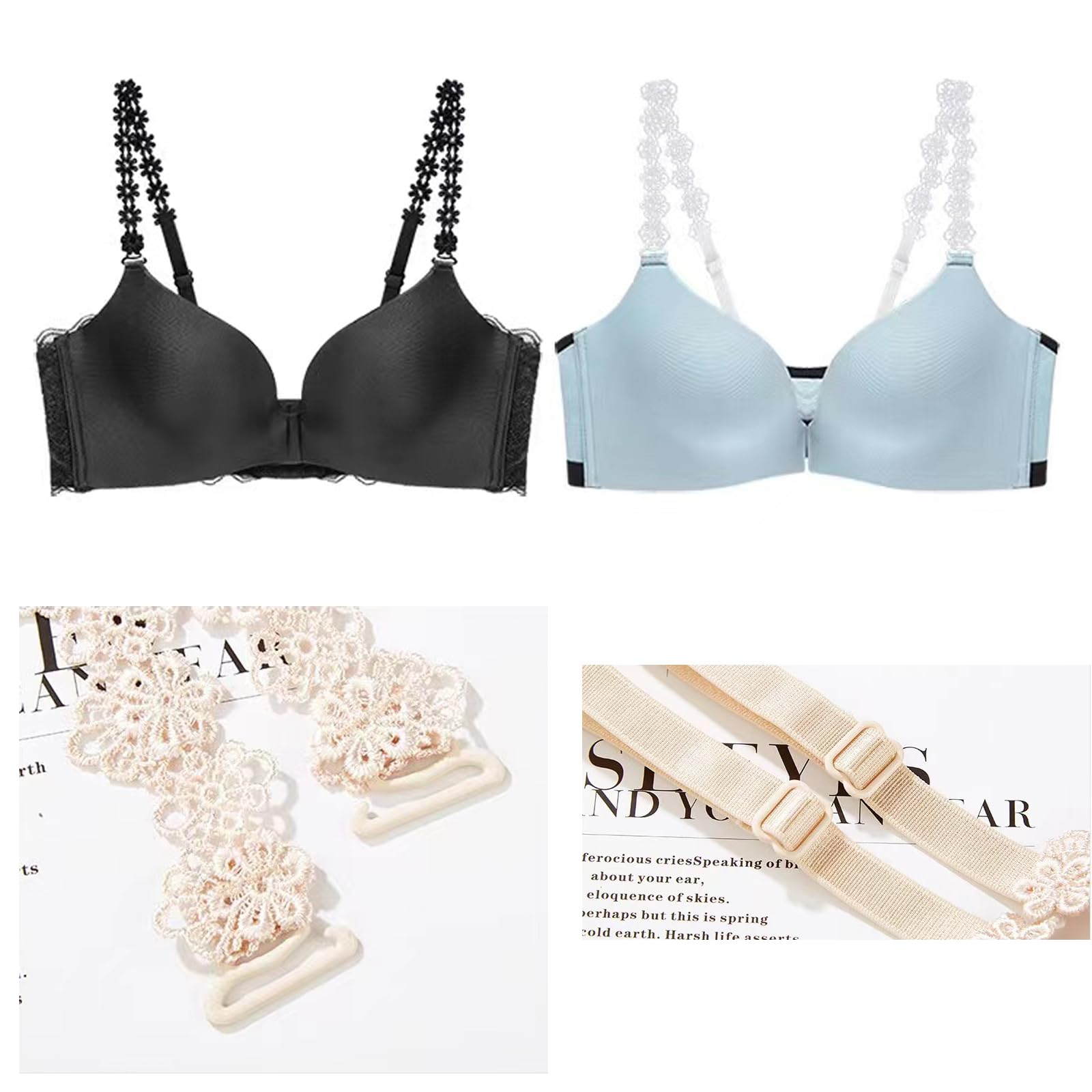 Frauen Elastische BH träger, BH Strap Clips Einstellbar rutschfeste BH Gurt, BH Träger Halter Verbindung Frauen Elastische BH antirutsch Halter Gurt Halter