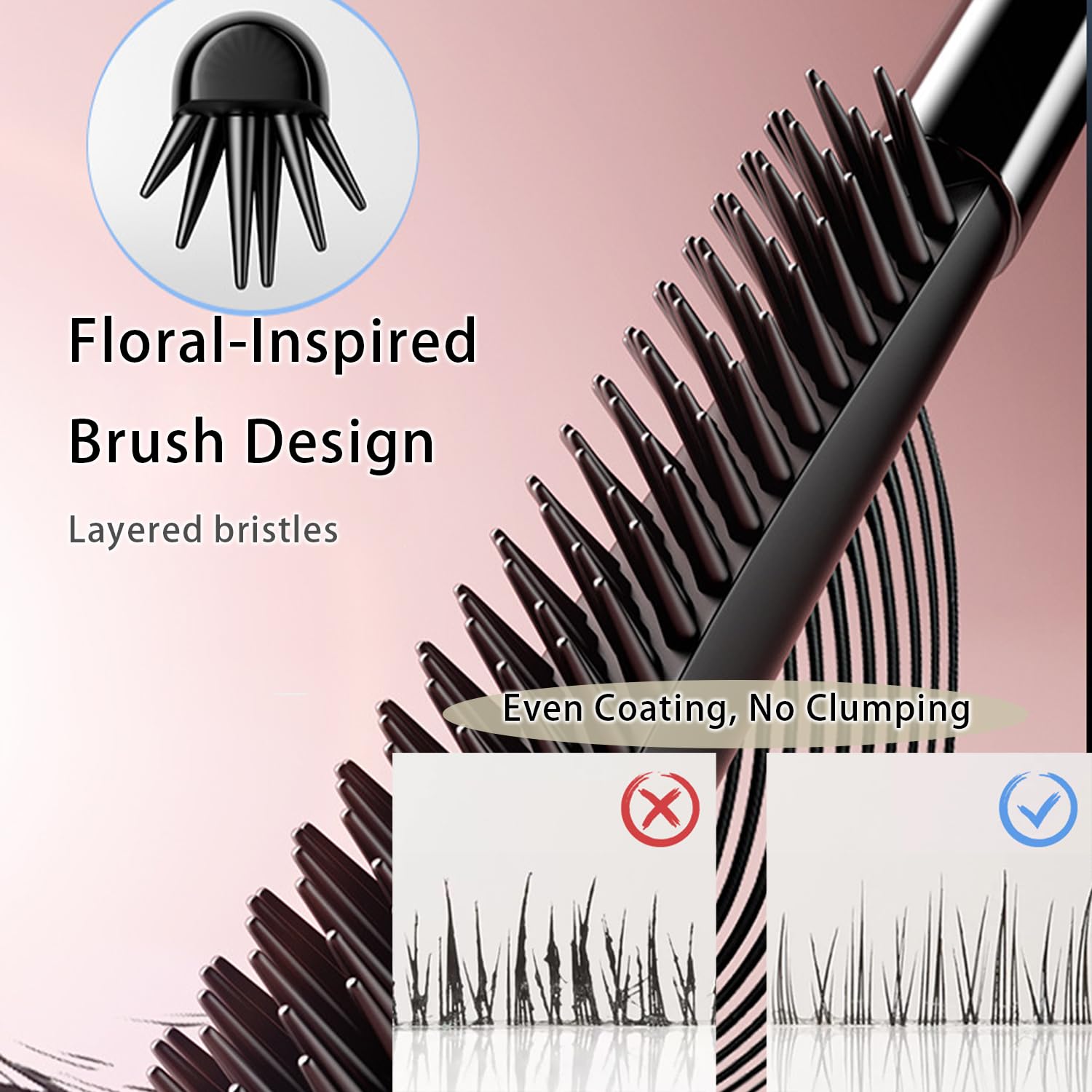 Black Waterproof Mascara, Lengthening & Volumizing Formula, Curved Brush for Defined Lashes, Smudge-Proof & No Clumping, Easy to Remove - Image 5