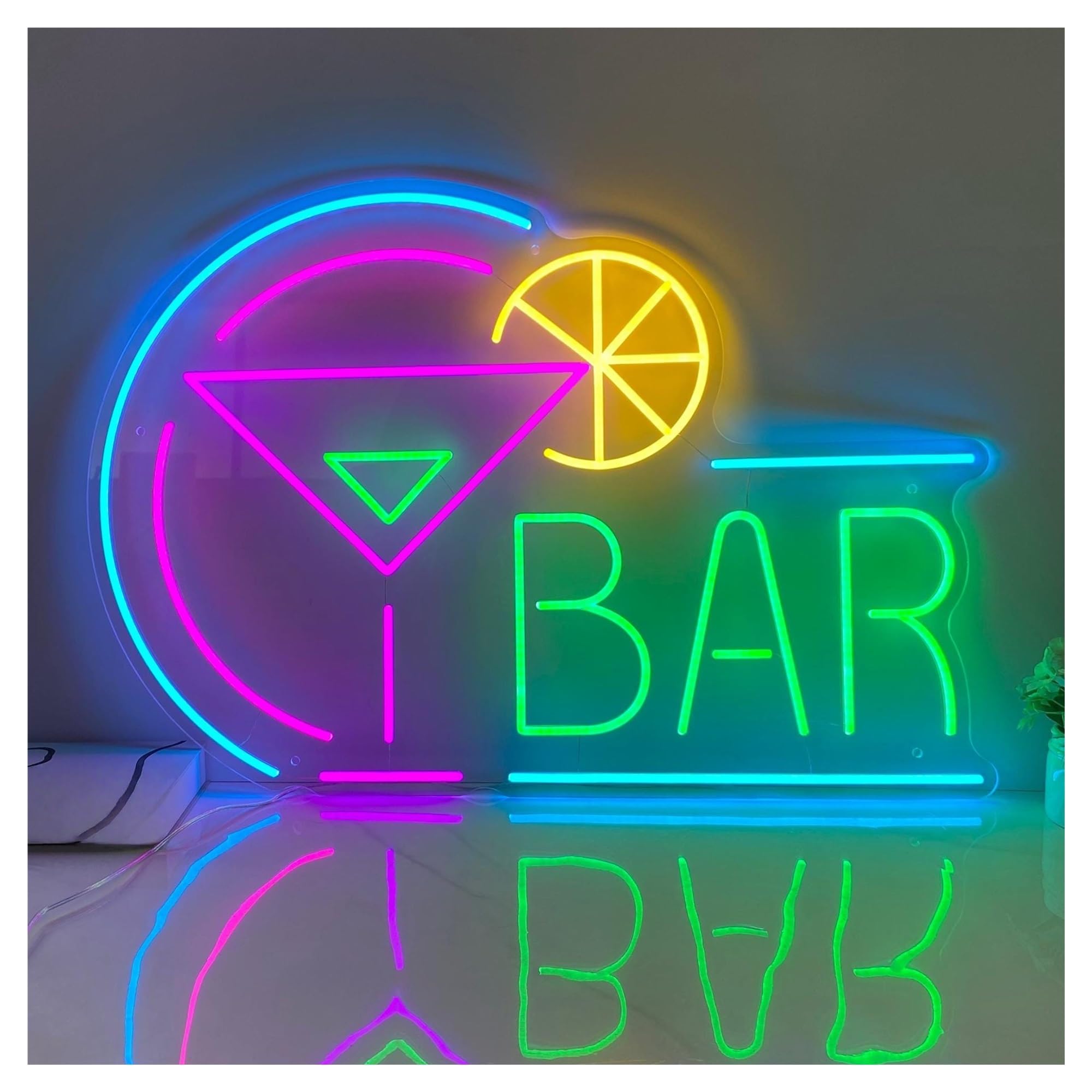 RONGCH Hanging Art Signs Bar Neon Sign,Suitable for Cocktail Party Home Club Wall Decor with Dimmable 32cmx45cm(A)