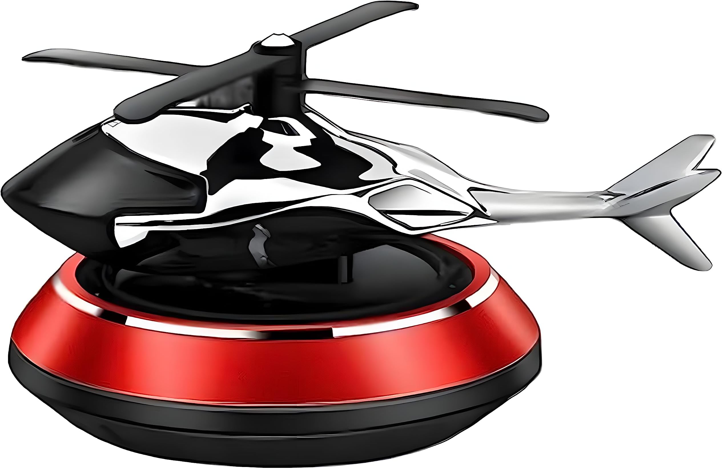 Helicopter Car Air Freshener Solar Energy Rotating Fragrance Creative Gift Car Perfume Aroma Diffuser Decoration (Red)
