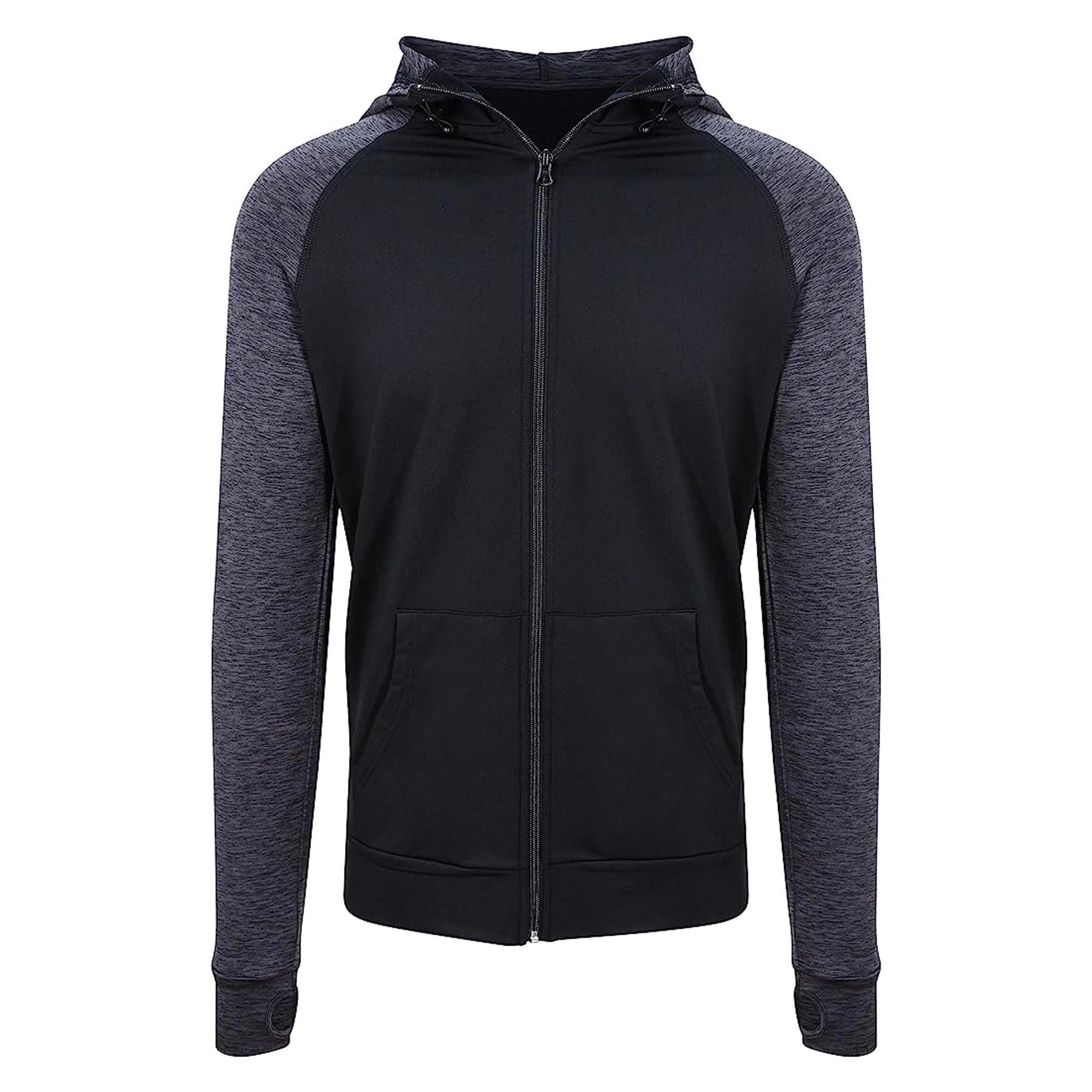 AWDis Just Cool Mens Contrast Zoodie (L) (Jet Black)