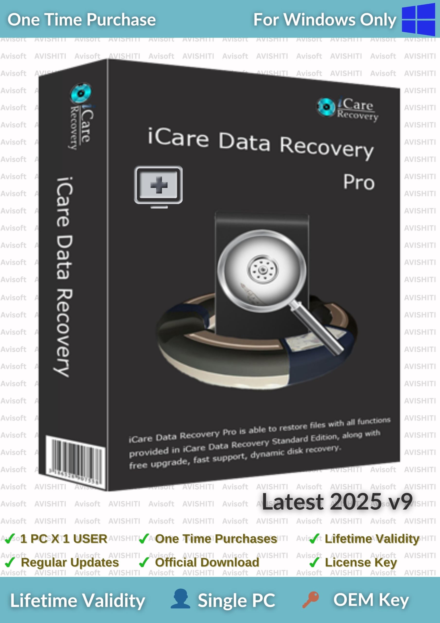 iCare Data Recovery Pro v9 | Latest 2025 Edition v9 | Data Recovery Software | Partition & Data Recovery | Recover Data from Corrupted Drive and Deleted Volumes & Files | Lifetime Validity | For Windows
