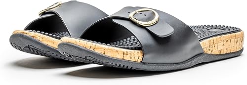 Miniatura 3 de Revs Sandalias de masaje de acupresión y reflexología prémium para mujer. Absorción de impactos, suela acolchada con arco ortopédico. Estimula los