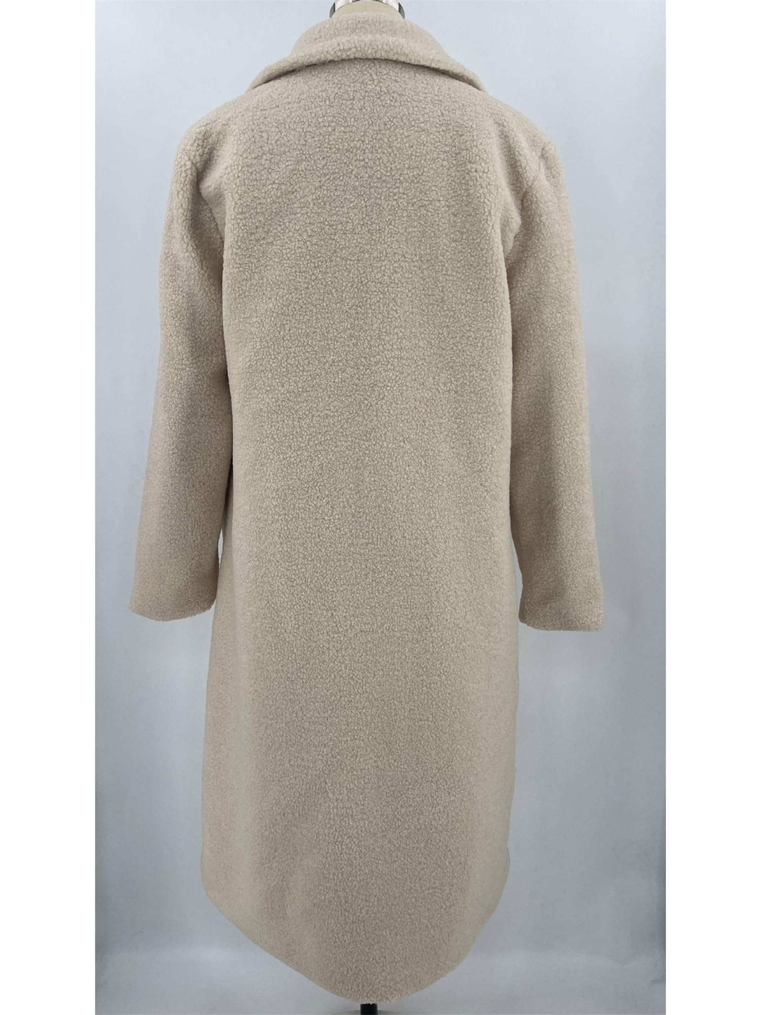 Générique Femmes en peluche manteau Flip - neck patch long patch fausse fourrure chaude veste d'hiver manteau bouton
