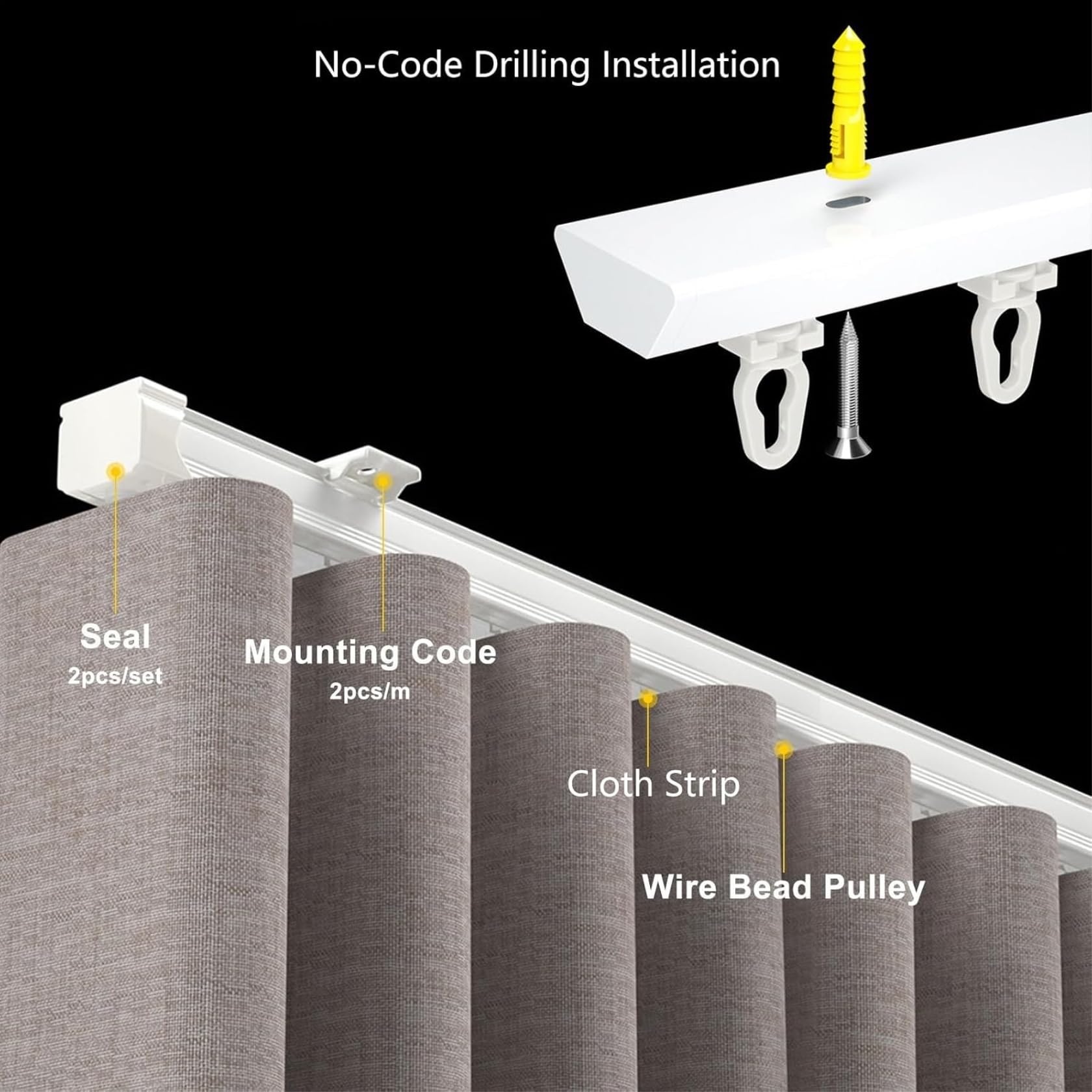 UltraThin Heavy Du Sliding ain s Silent Serpentine Track System per montaggio a soffitto e parete divisori perfetto per tende pieghettate e ains