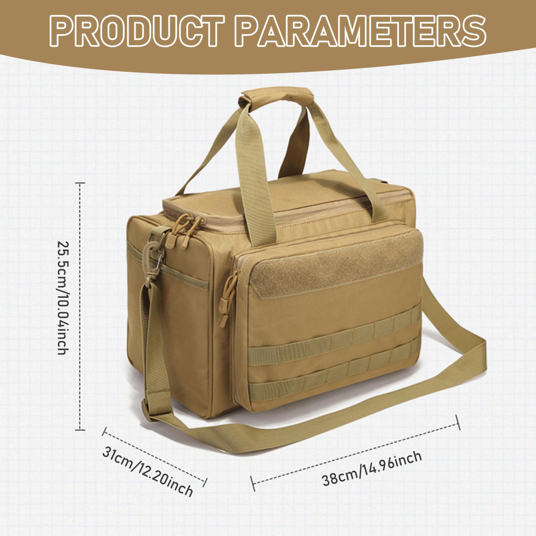 Yeory Bolsa de Gama de Armas, Bolsas de Lona de Rango de Tela de Oxford, Bolsa de Tiro de Pistola con Compartimentos, Transporte