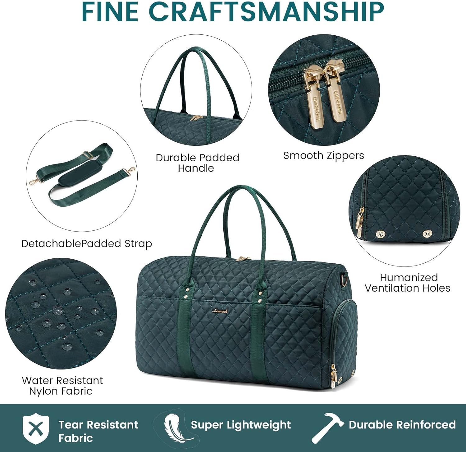 LOVEVOOK Travel Duffle Bag,Weekender Bags for Women Overnight Bag with Shoe Compartment, Carry on with Toiletry Bag,Duffel Bag with Wet Pocket,Hospital Bags for Labor and Delivery - Image 4