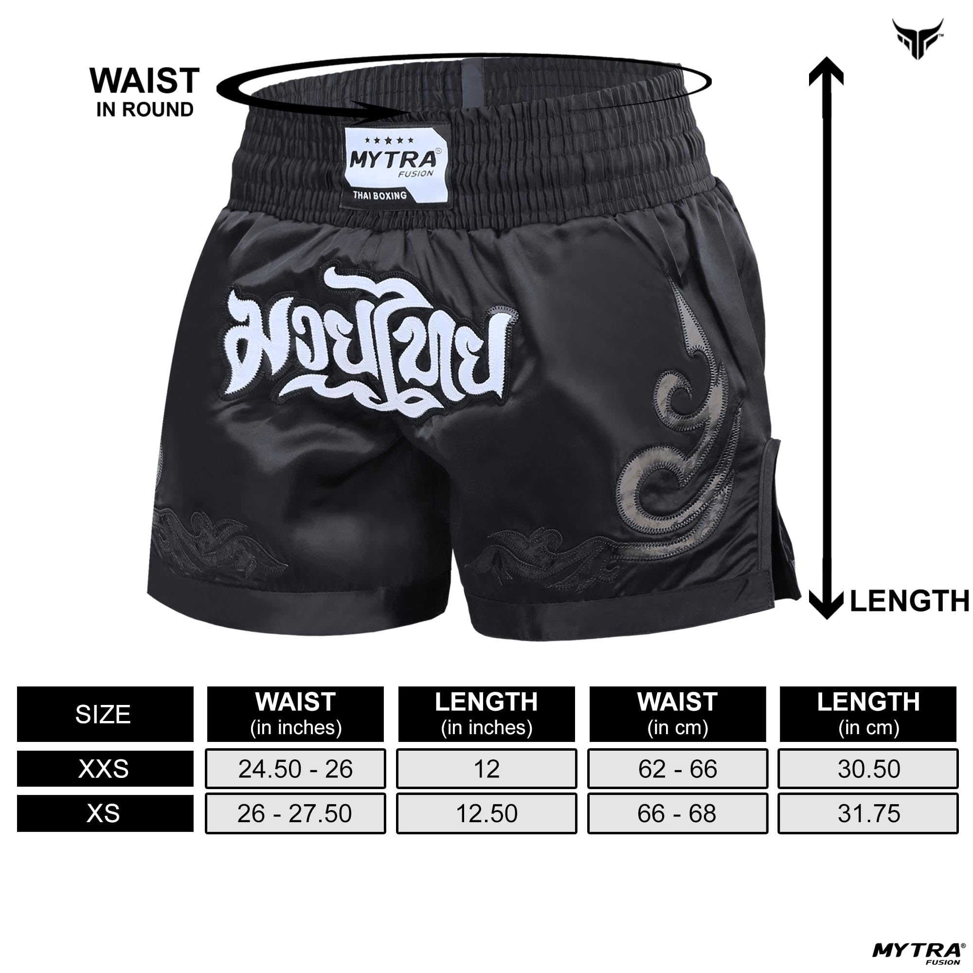 Mytra Fusion Shorts Muay Thaï Enfants – Junior Kickboxing Shorts de Combat en Cage pour l'entraînement MMA, Le Grappling et Les Arts Martiaux