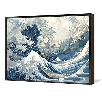 Amazon.co.jp: 絵画 神奈川沖浪裏 アートパネル ポスター 美しい