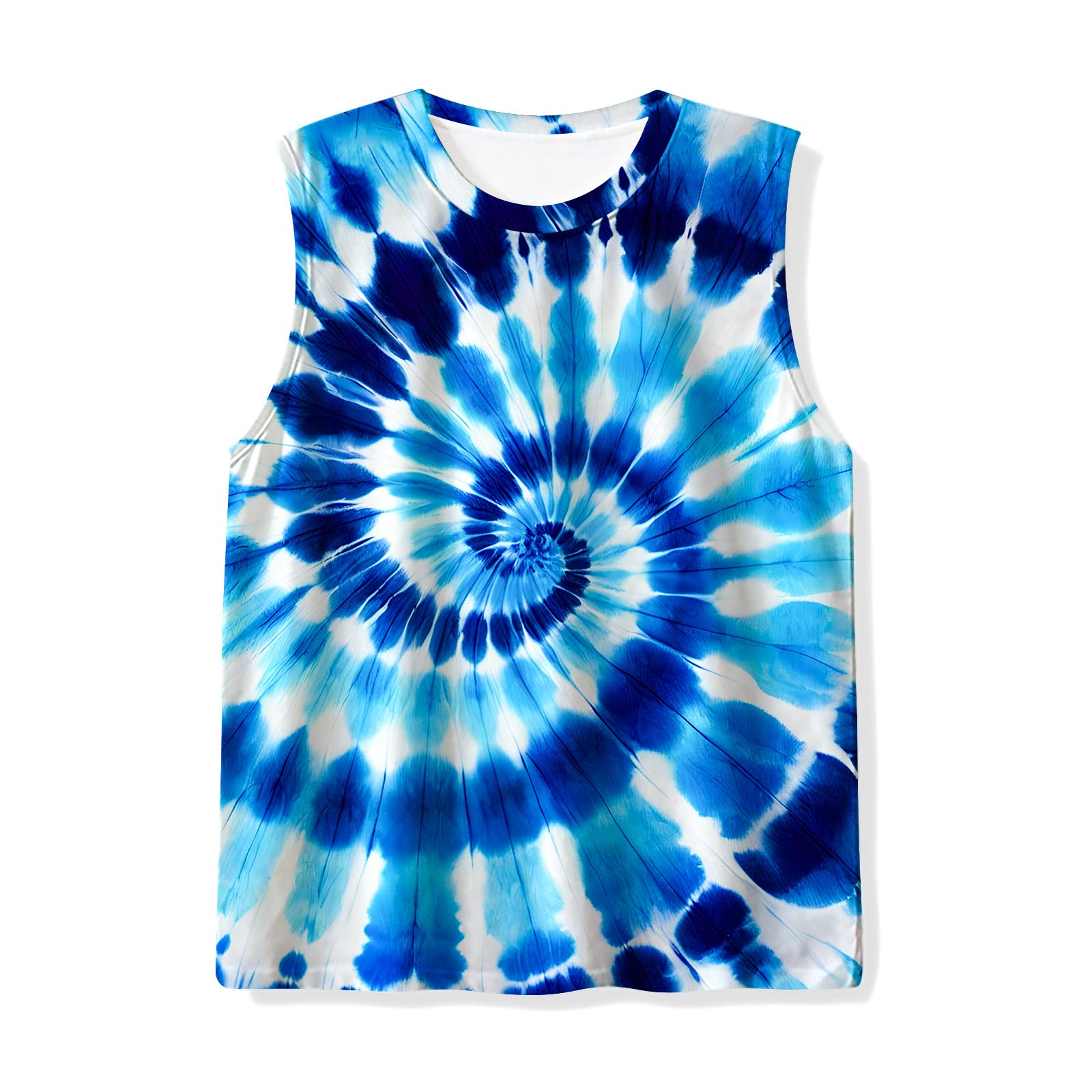 Kids Tie Dye Tank Tops Childrens Sleeveless T Shirts Hippies Tees for 5-14 Years Boys Girls