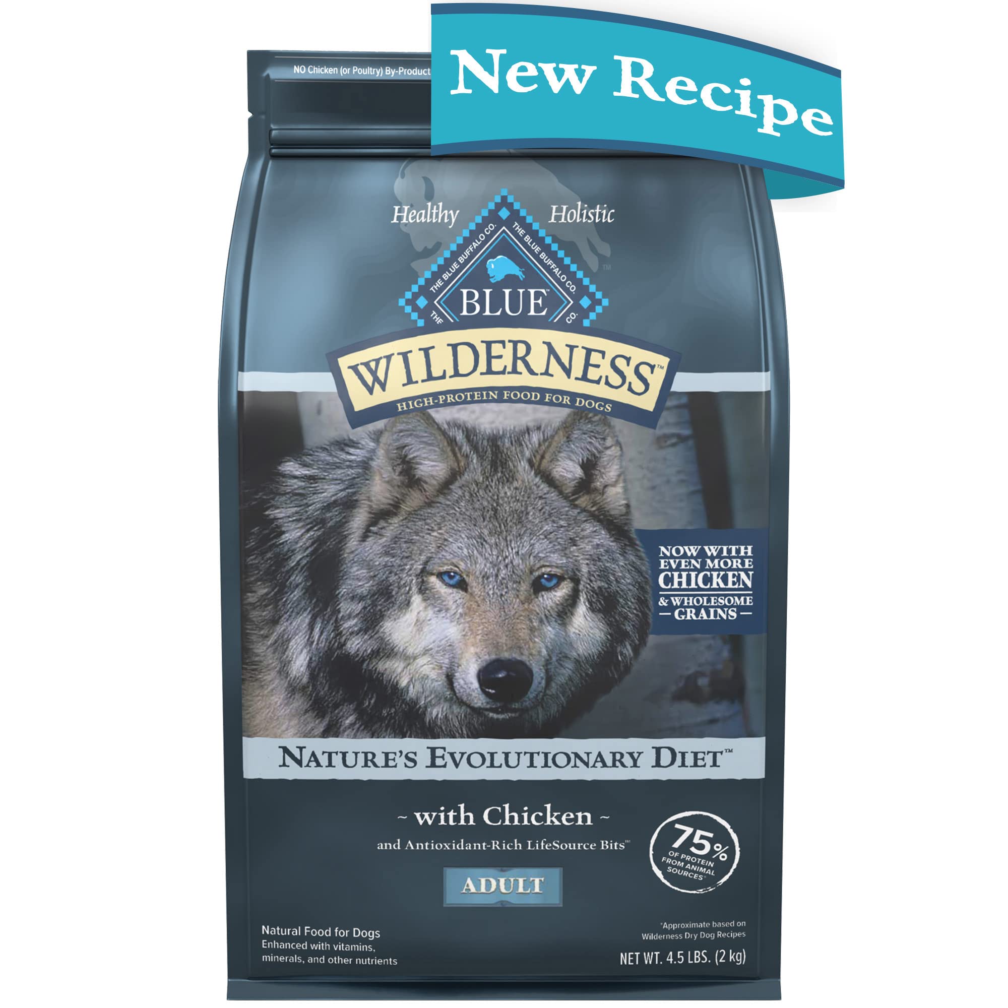 Blue Buffalo Wilderness High Protein Natural Adult Dry Dog Food Plus Wholesome Grains, Chicken