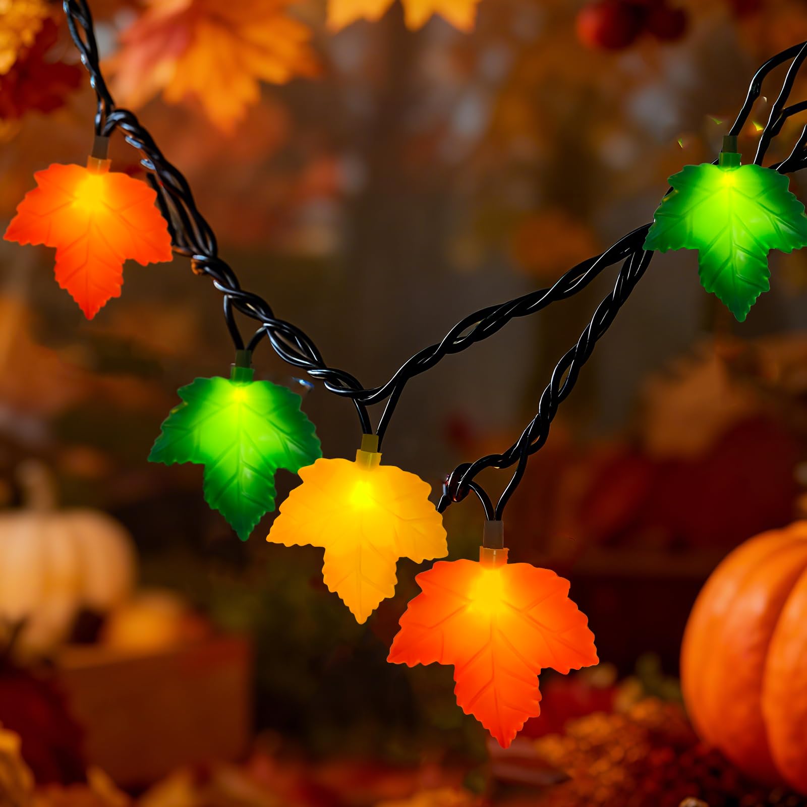 Amazon.com: Oviejo Thanksgiving Day Tricolor Maple Leaf String