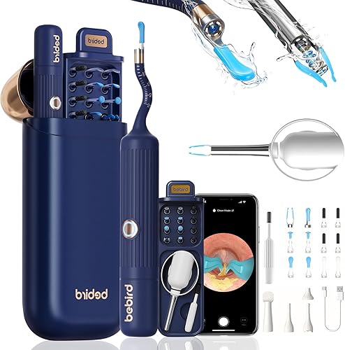 Ear Wax Removal Tool Camera, Flexible Ear Cleaner with Camera Otoscope Light, HD Painless Visual Ear Picker Tweezers Earwax Remover, Portable Safe Ear Cleaning Kit for Adults & Kids