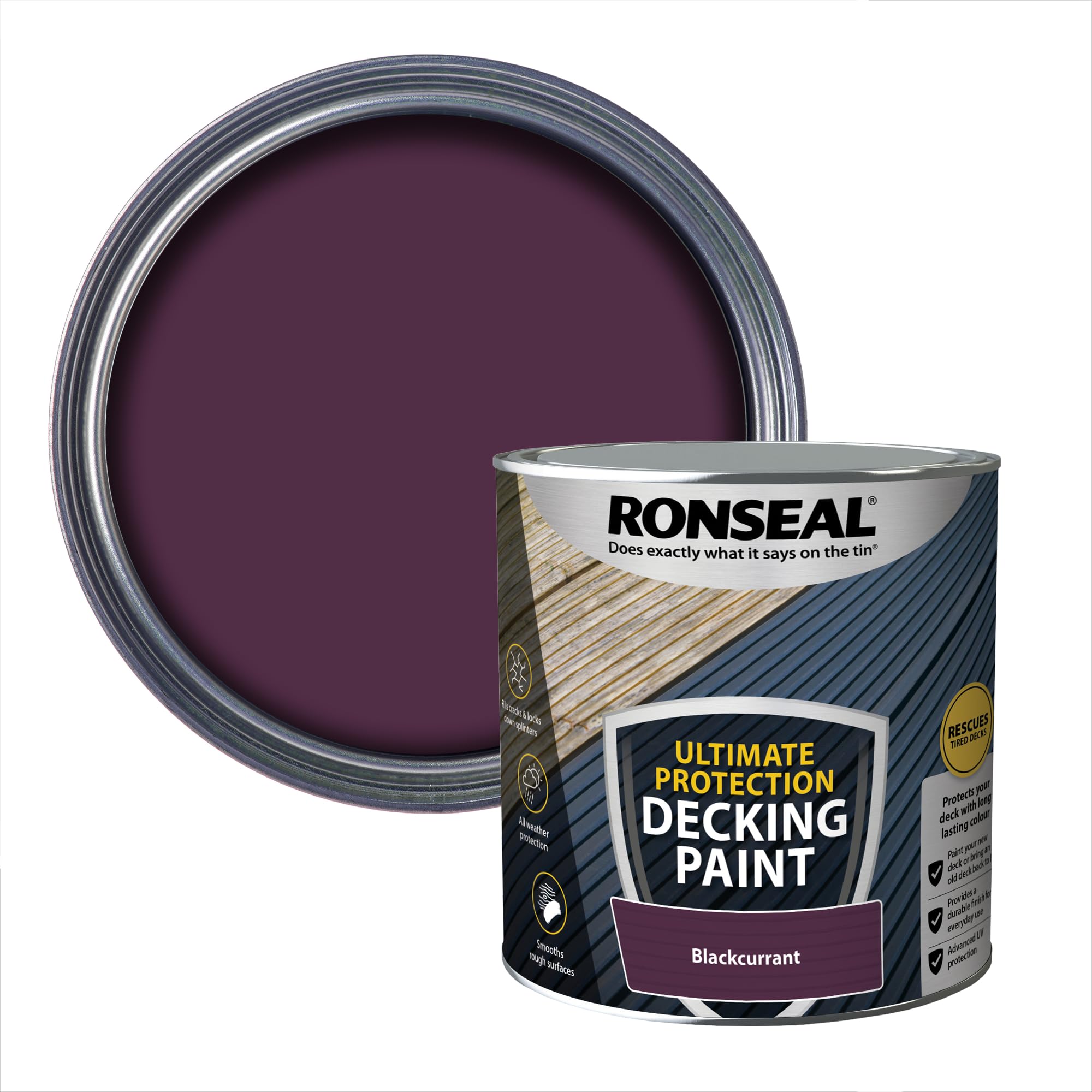 Ronseal Blackcurrant Ultimate Decking Paint 2.5L