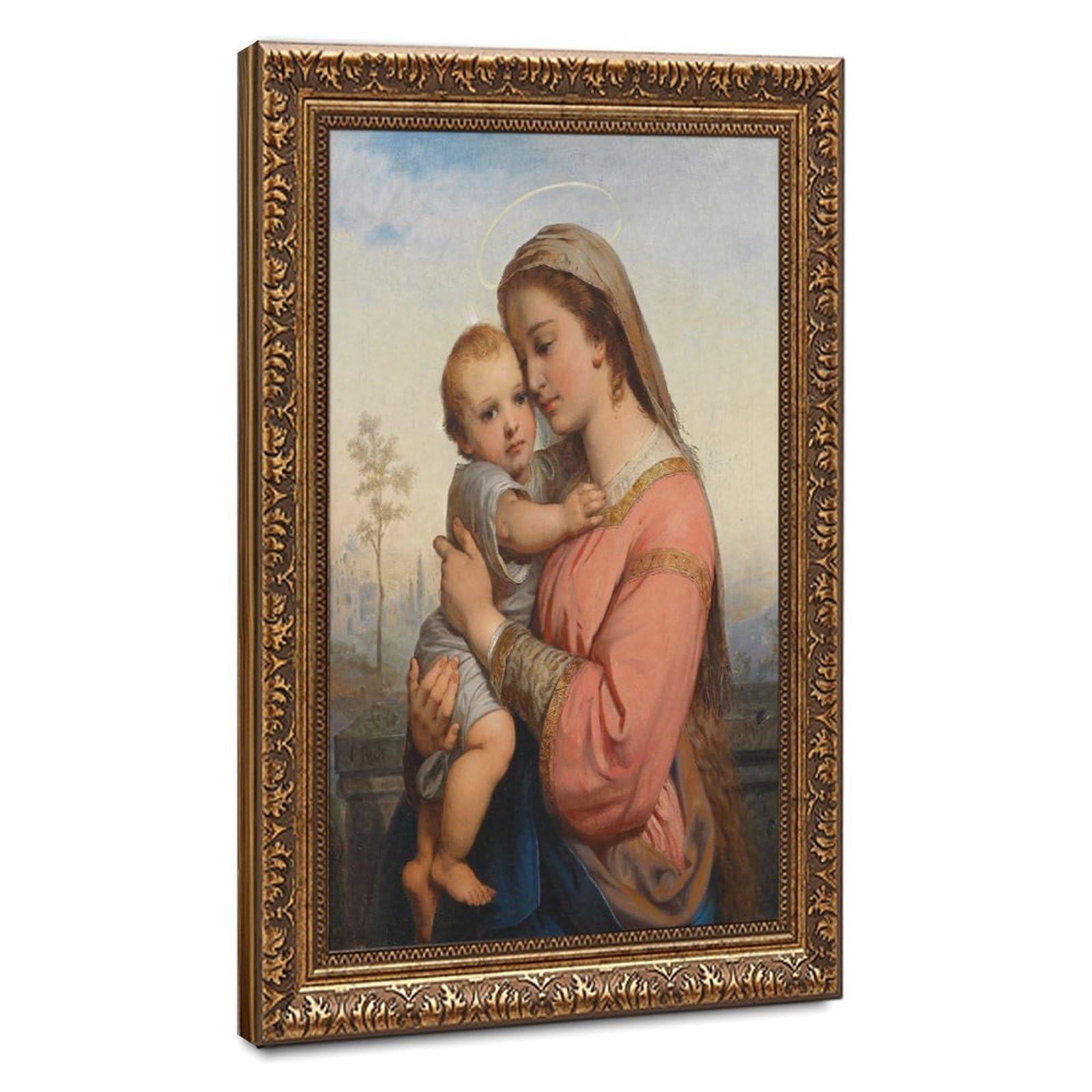 Poster Madonna et l'enfant Franz Russ sur toile premium imprimée avec cadre en bois - 8