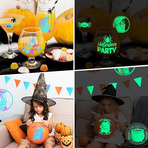 Miniatura 5 de Vinilo holográfico que brilla en la oscuridad de 12 x 6 pies, rollo de vinilo adhesivo permanente que brilla en la oscuridad, vinilo iridiscente de