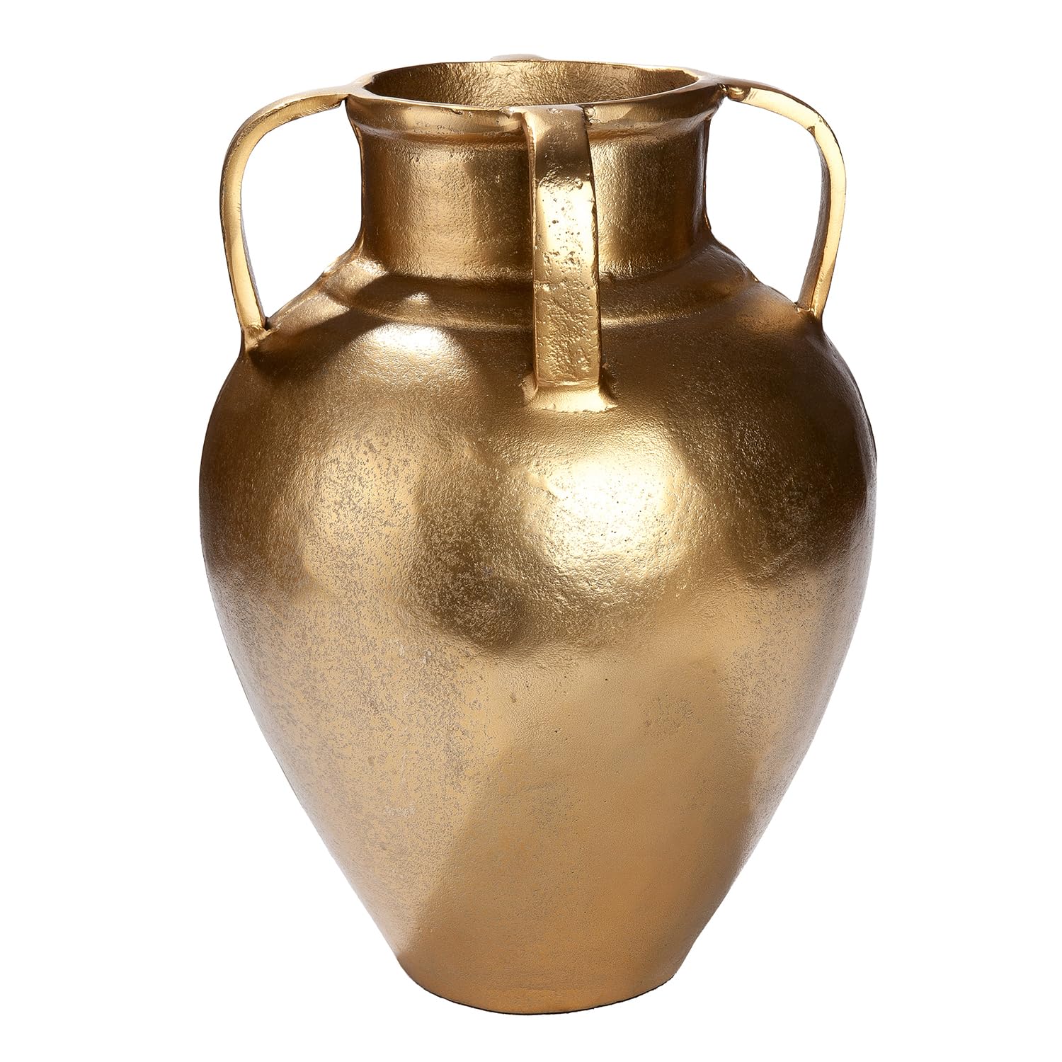 GILDE Antigua Aluminium Vase – Gold – Round – Height 33 cm x Diameter 25 cm – Waterproof Flower Vase