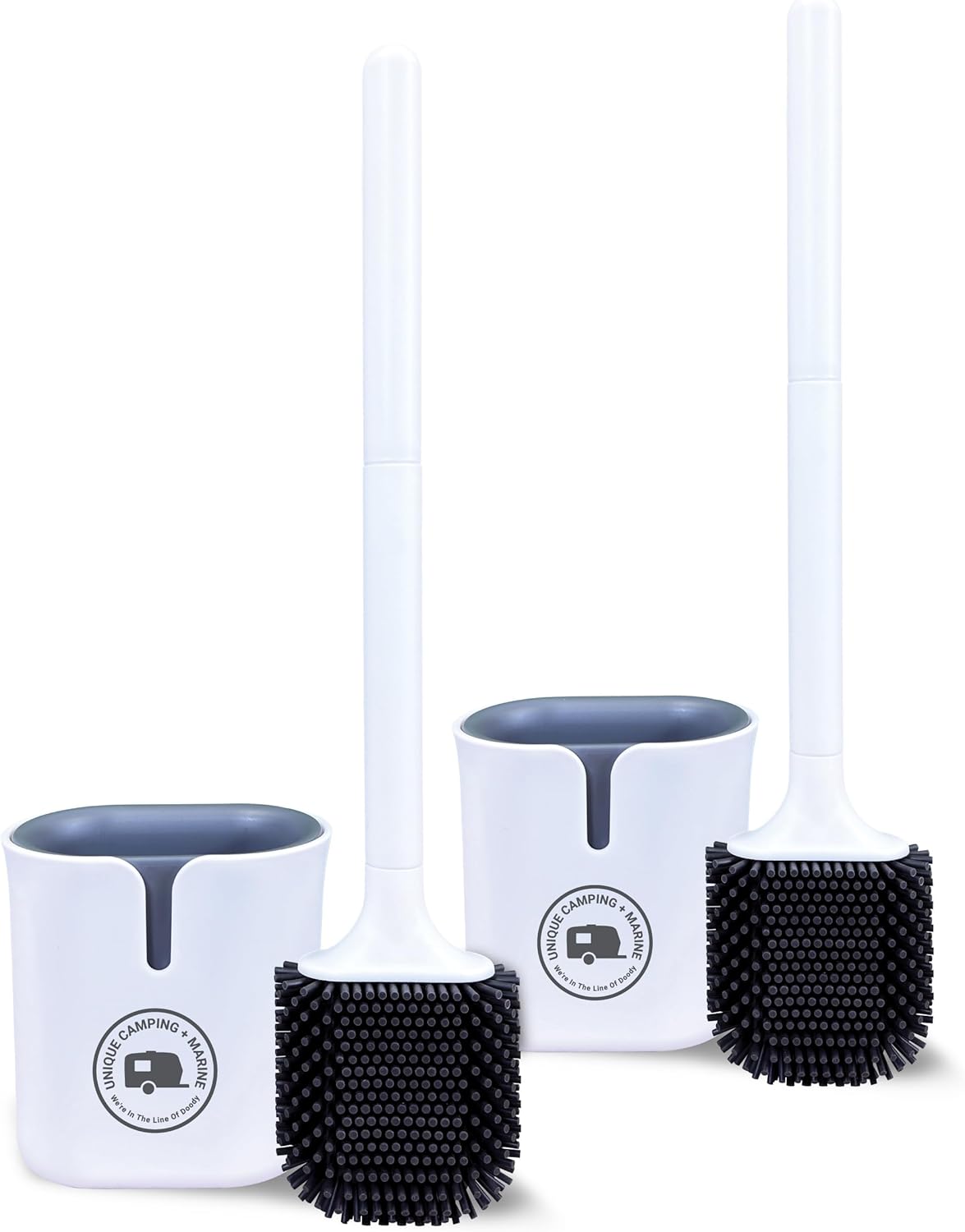 Unique RV toilet bowl brush, silicone, wall-mount (2-pack)
