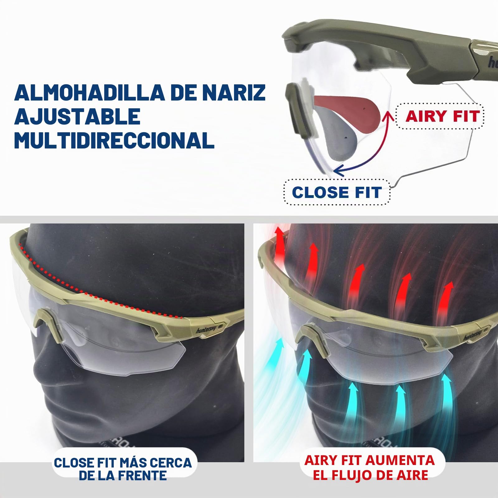 HUNTERSKY HTS - Gafas de tiro tácticas balísticas antivaho con protección contra impactos, grado militar, gama Airsoft.