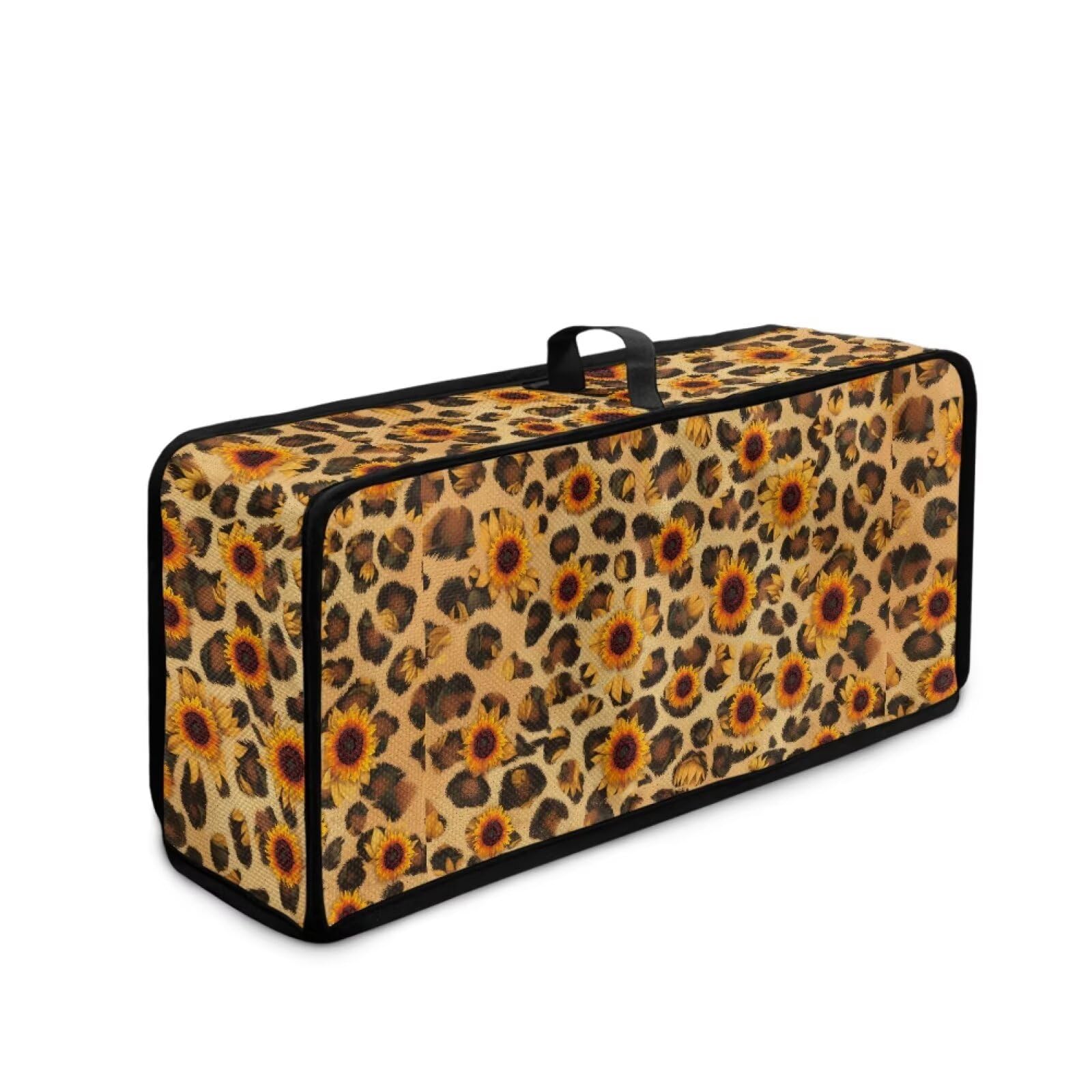 Hzeswody Toaster Cover 2 Slice Cover for 2 Slice Slim Toaster, Easy to Fold Dust Covers for Kitchen Appliances, Bread Maker Covers - Leopard Sunflower