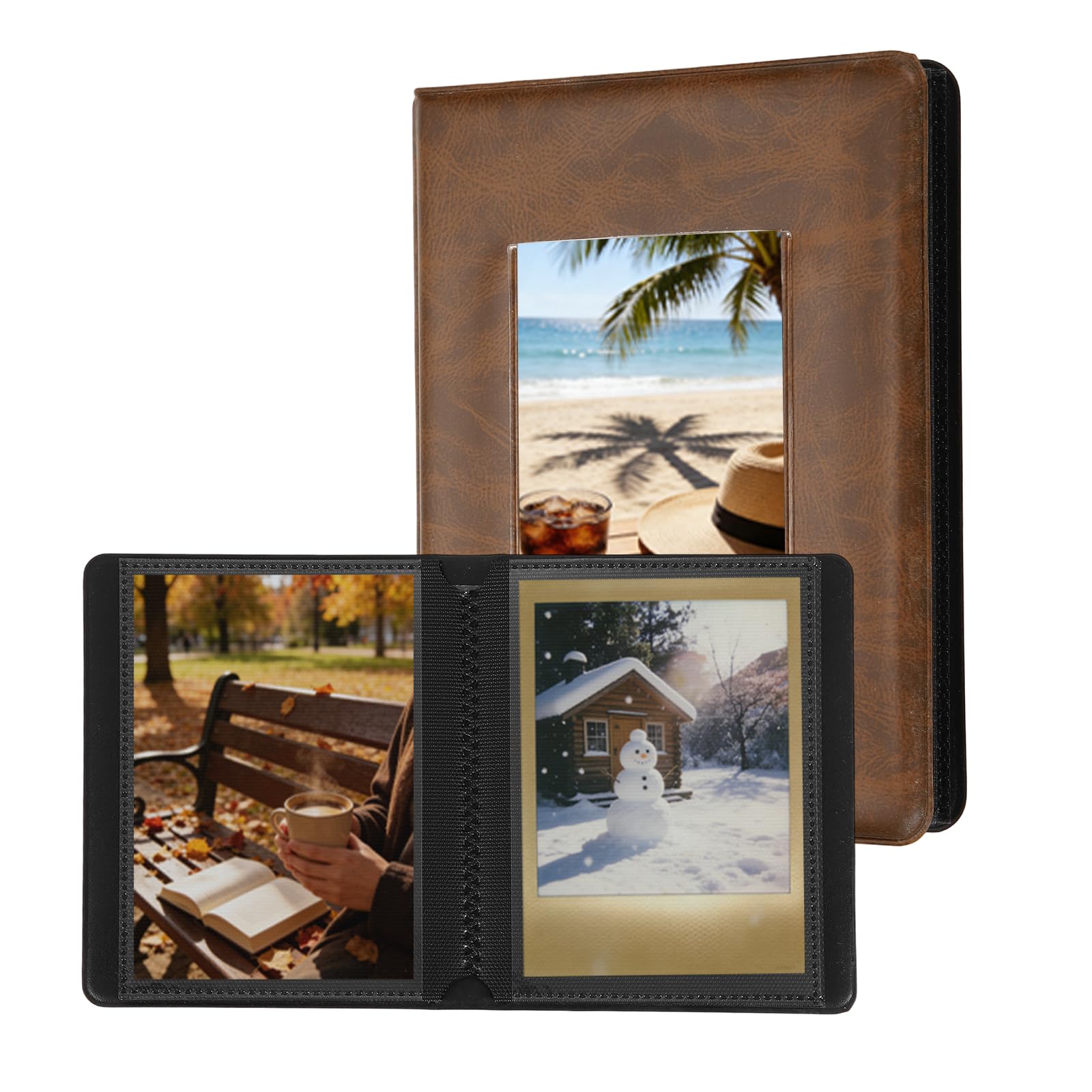 Álbum de fotos vintage de bodas y viajes, organizador de piel sintética para regalo familiar