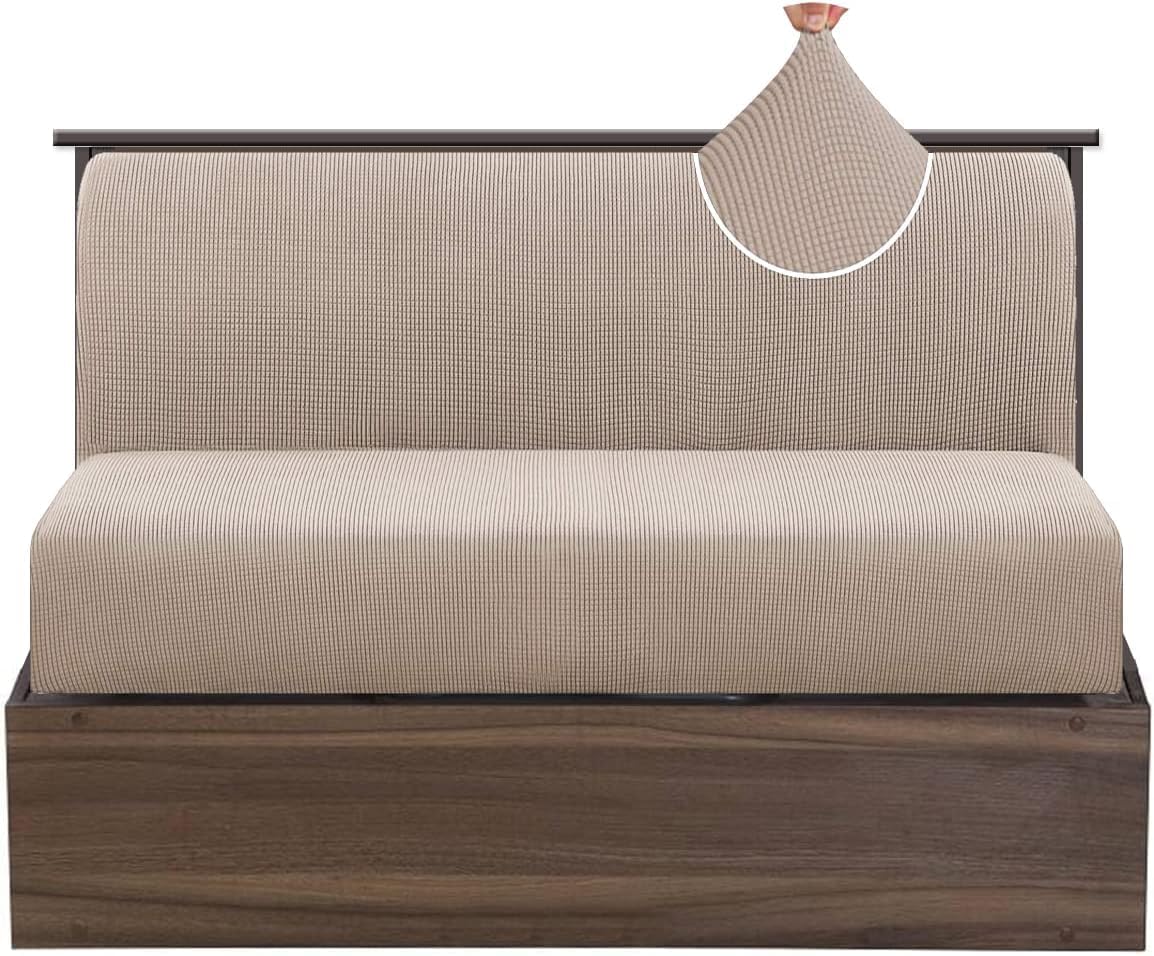 EFELIM RV Dinette Booth Cushions Covers, Stretch 2 Seat Cushion Couch Cover Loveseat Sofa Slipcover Furniture Protector for RV Camper Car Bench Cover (Coffee,1 Set(2pcs))