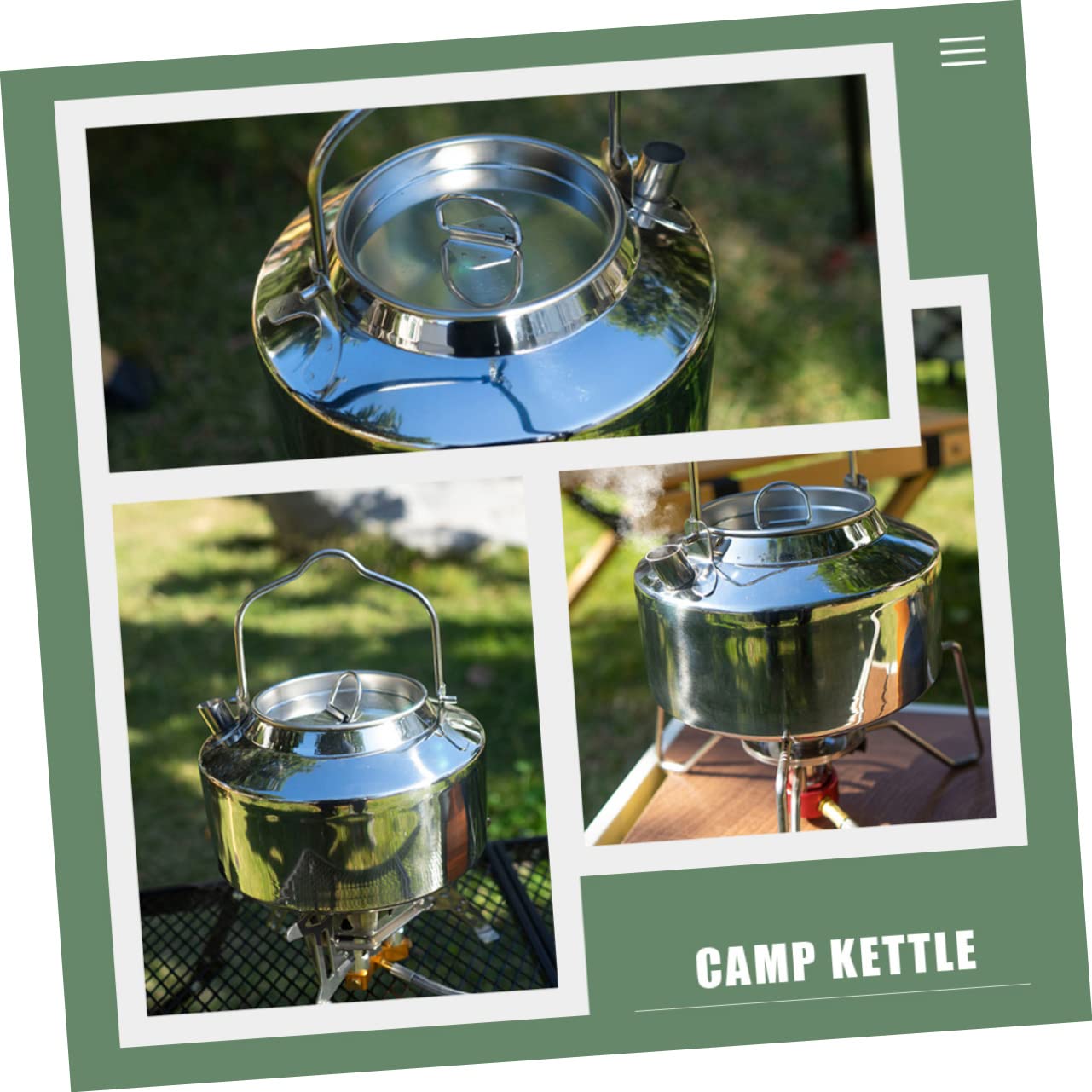Bouilloire De Camping Théière Acier Inoxydable Ustensiles De Cuisine Portable Pour Randonnée