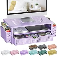 gianotter Organizer da scrivania e accessori, supporto per monitor con cassetto e 2 portapenne