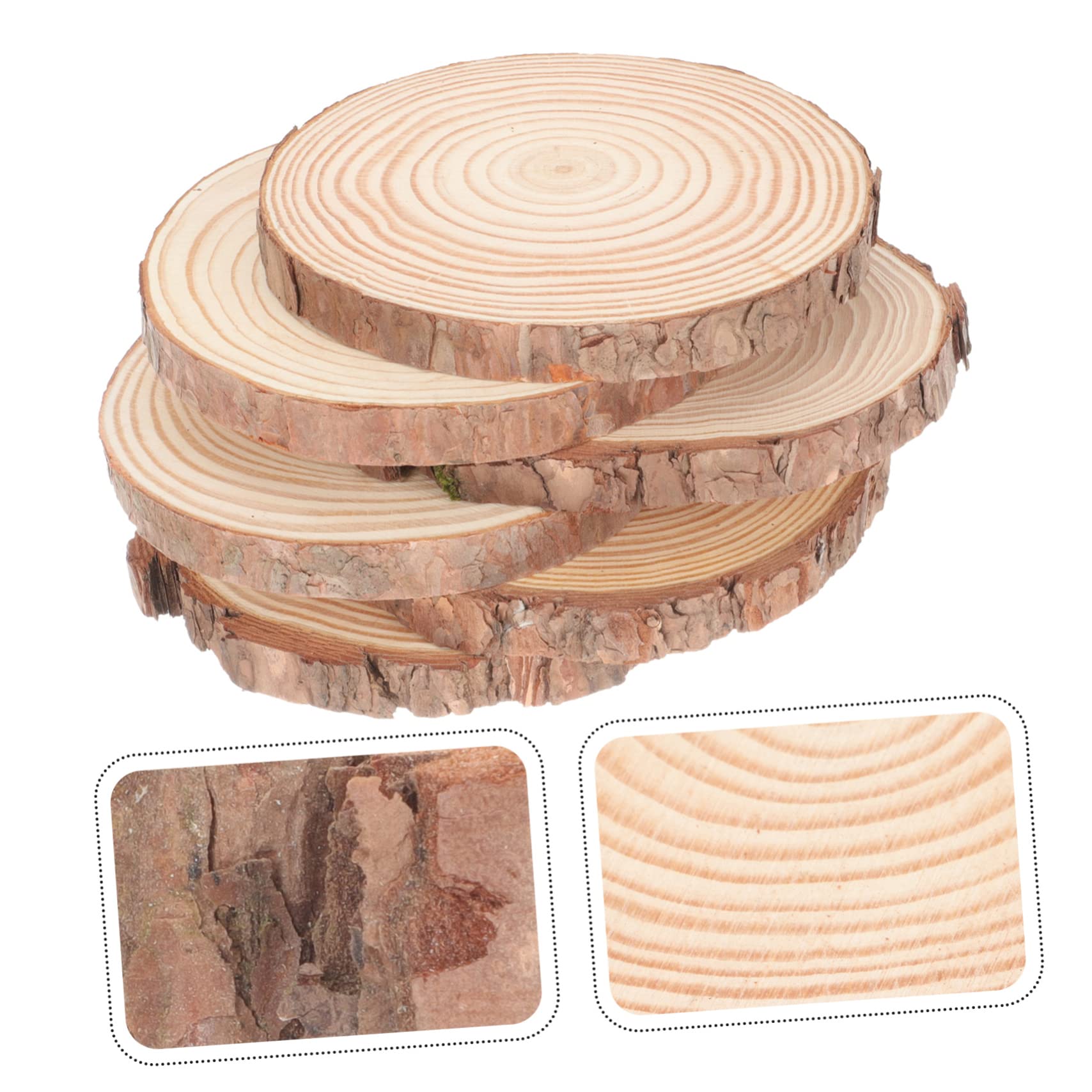 Sewroro 6piezas Pack De Discos De Madera Natural Sin Terminar Perfectos Para Bricolaje y Manualidades