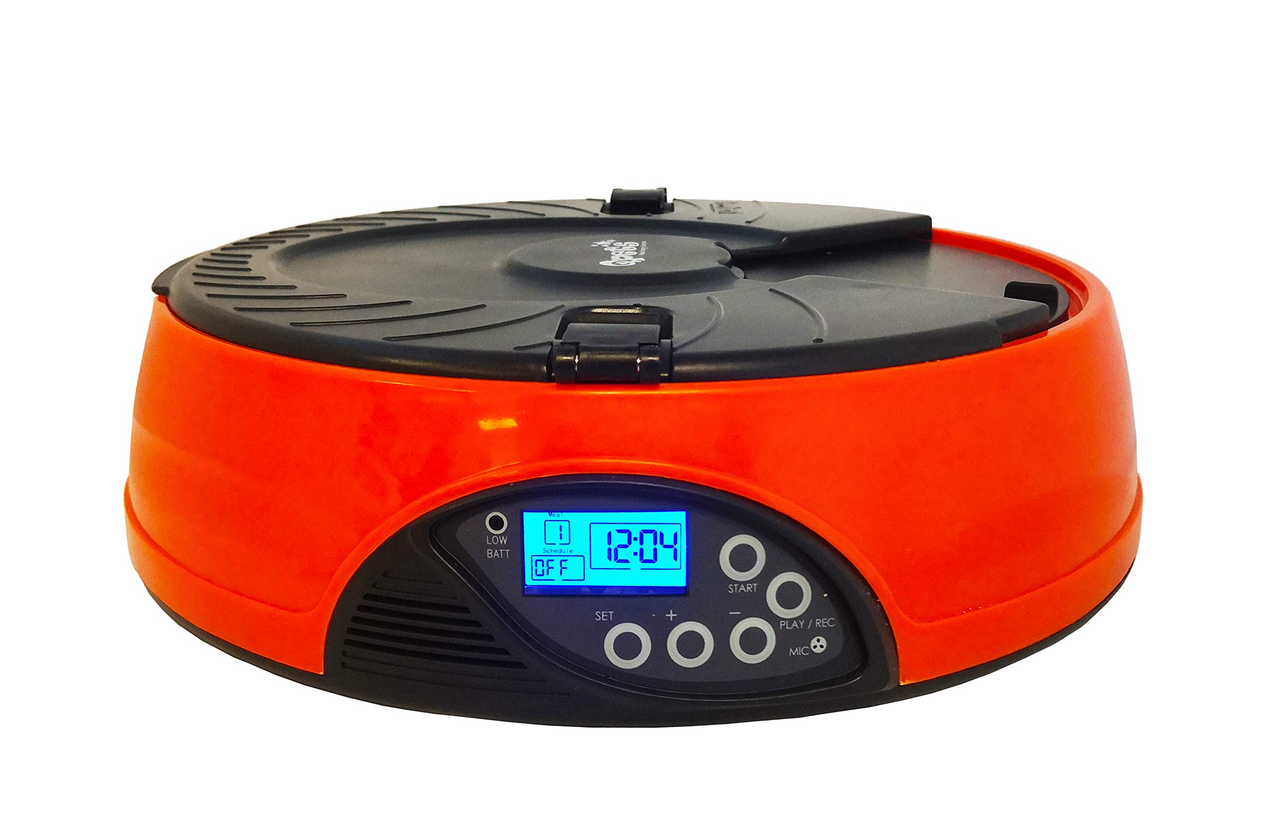 Qpets AF-108 Plus Automatic Cat Feeder, 6-Meals Food Dispenser for Cats and Small Dogs, Programmable Timer, Automatic Pet Feeders, Portion Control, Holds Dry Food, Voice Recorder Up to 6 Meals per Day