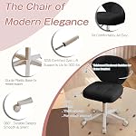 Chaise de bureau sans bras avec roues, PU Leather, Support Lombaire Adaptable hauteur chaise pivotante ergonomique support lombaire space économie design roues lisses pour bureau à domicile chambre étude