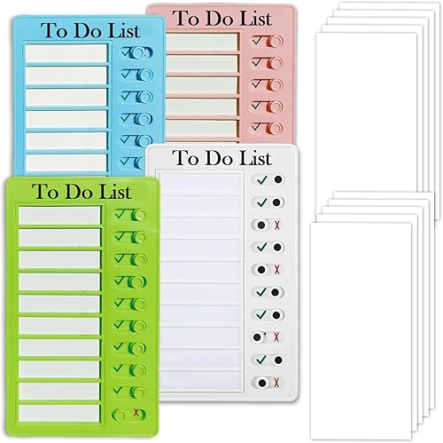 4 tableros de tabla de tareas para niños, varios niños, portátiles para listas de tareas, tablas de plástico de notas, tabla de rutina deslizante,