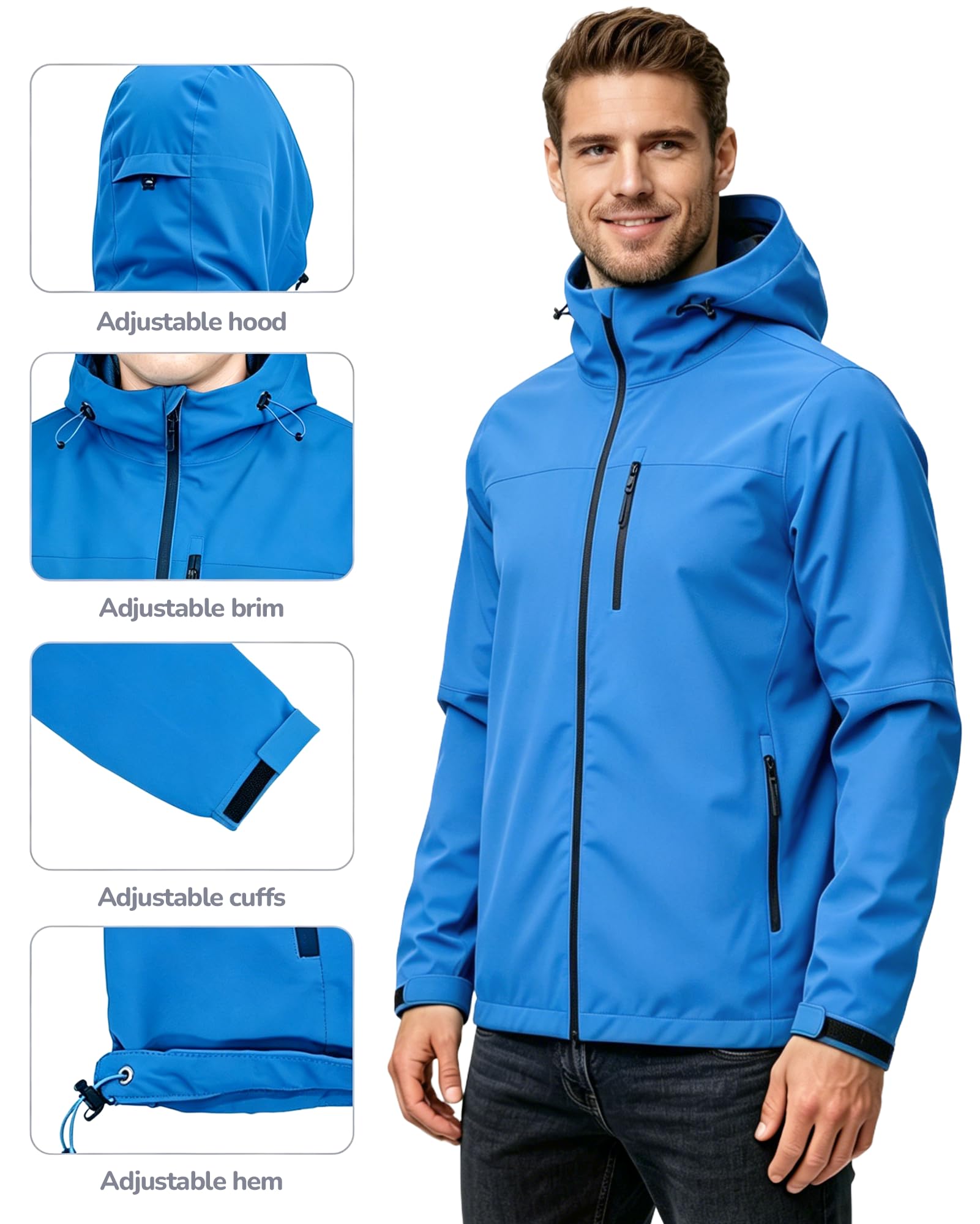 Chubasquero Hombre Chubasquero Hombre Impermeable ligeras con capucha para ciclismo, senderismo y escalada