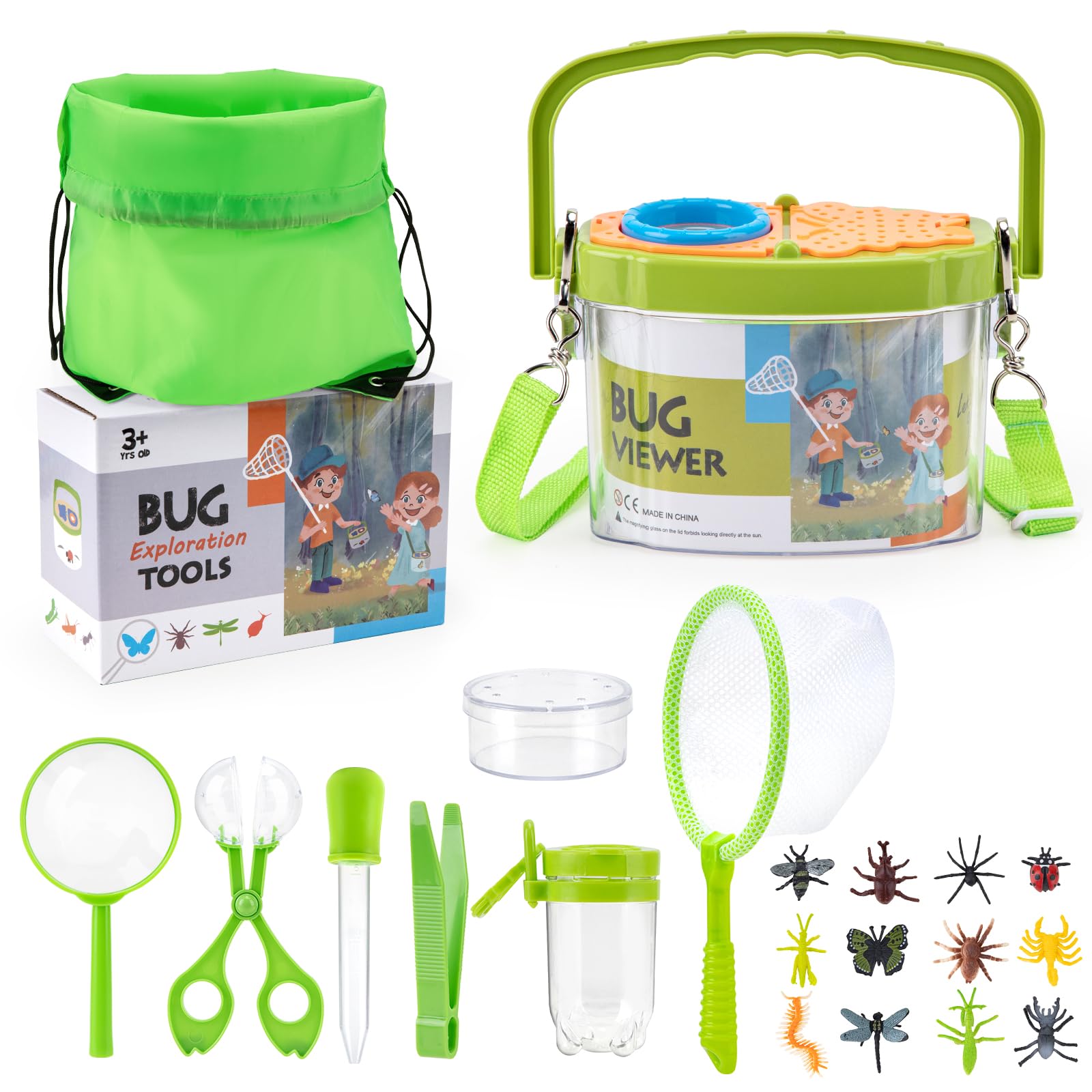 Growithu Bug Hunting Kit for Children: 23 PCS Bug Catcher for Kids Outdoor Explorer Toys for 3 4 5 6 7 Year Old