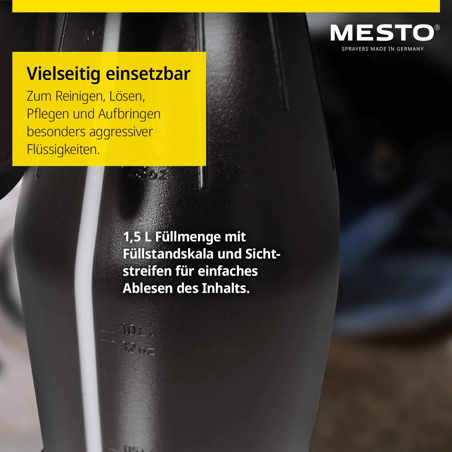MESTO Cleaner Super Extreme 1.5 Pulverizador de presión 1,5L | Pulverizador para Productos de Limpieza | Pulverizador de Bomba | Pulverizador de presión para automoción e Industria