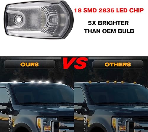 Miniatura 4 de 5 luces LED para techo de cabina, 18 luces LED blancas para techo de cabina para Ford F250 F350 F450 F550 Super Duty Luces LED de techo de 2017-2022