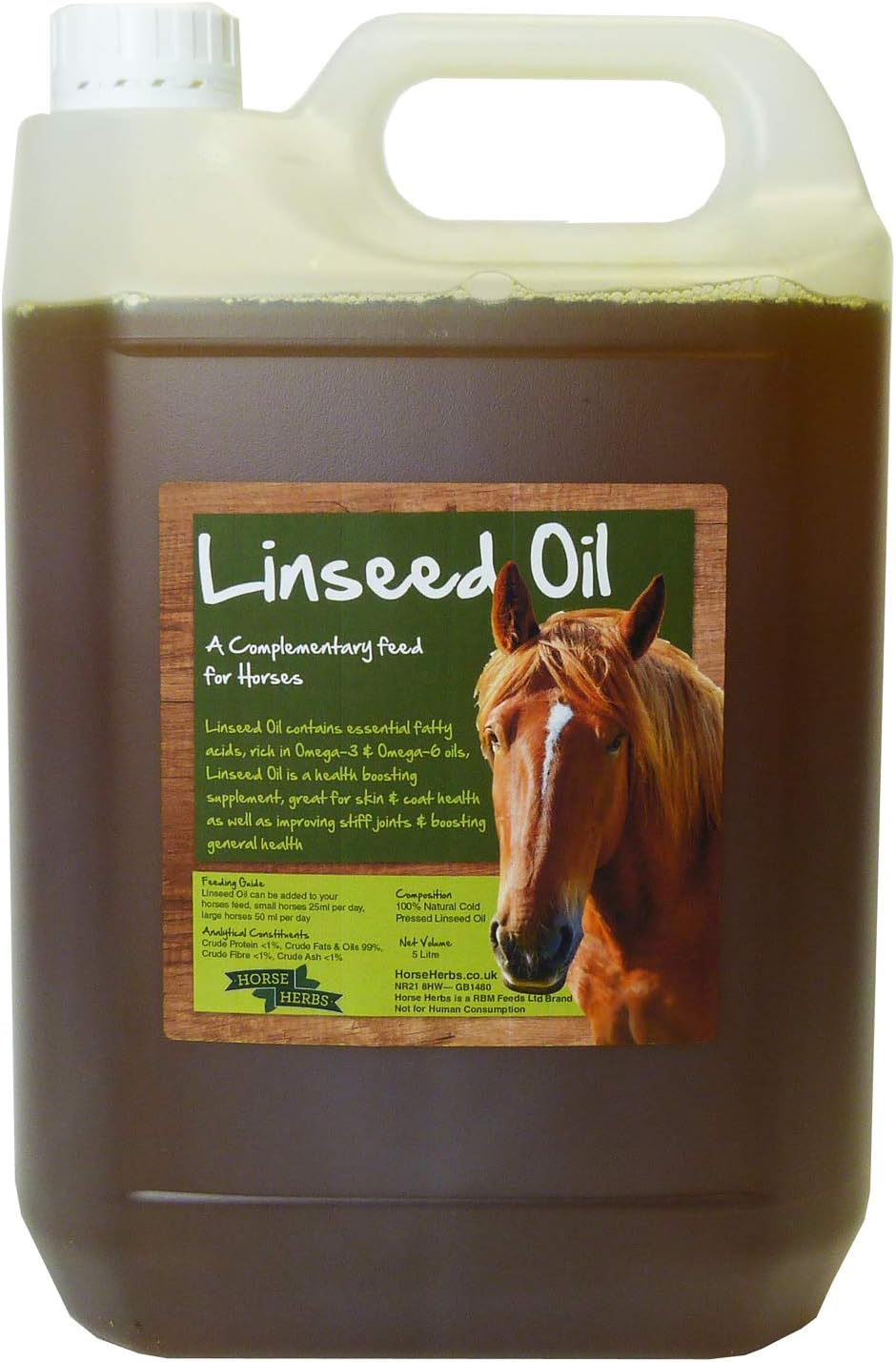 Linseed Oil 5ltr - Equine - Pony Supplement 5 Litre - Flaxseed Oil