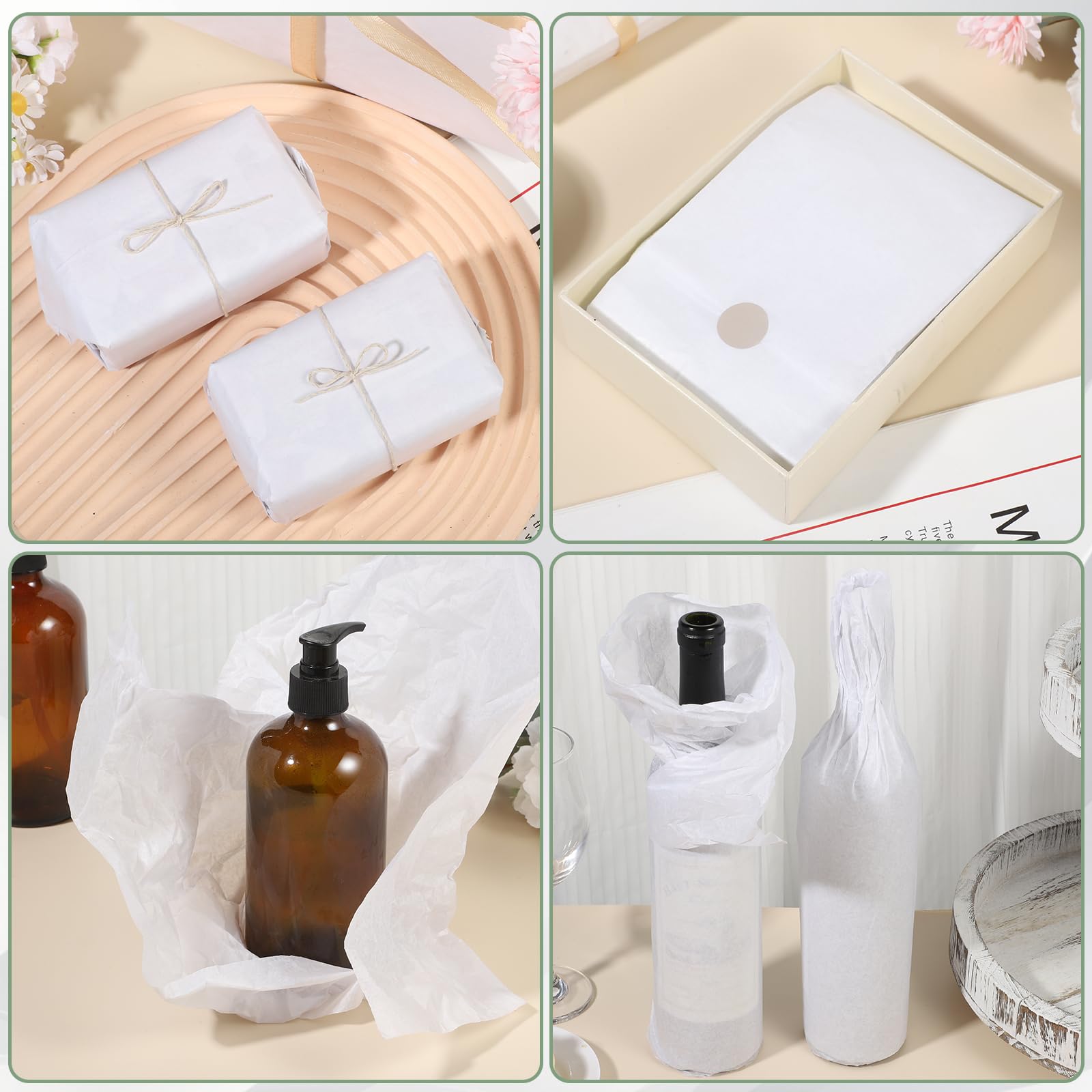 Carta Velina Bianca - Confezione Da 80 Fogli 50x35 Cm Per Imballaggi E Decorazioni - Foto 4