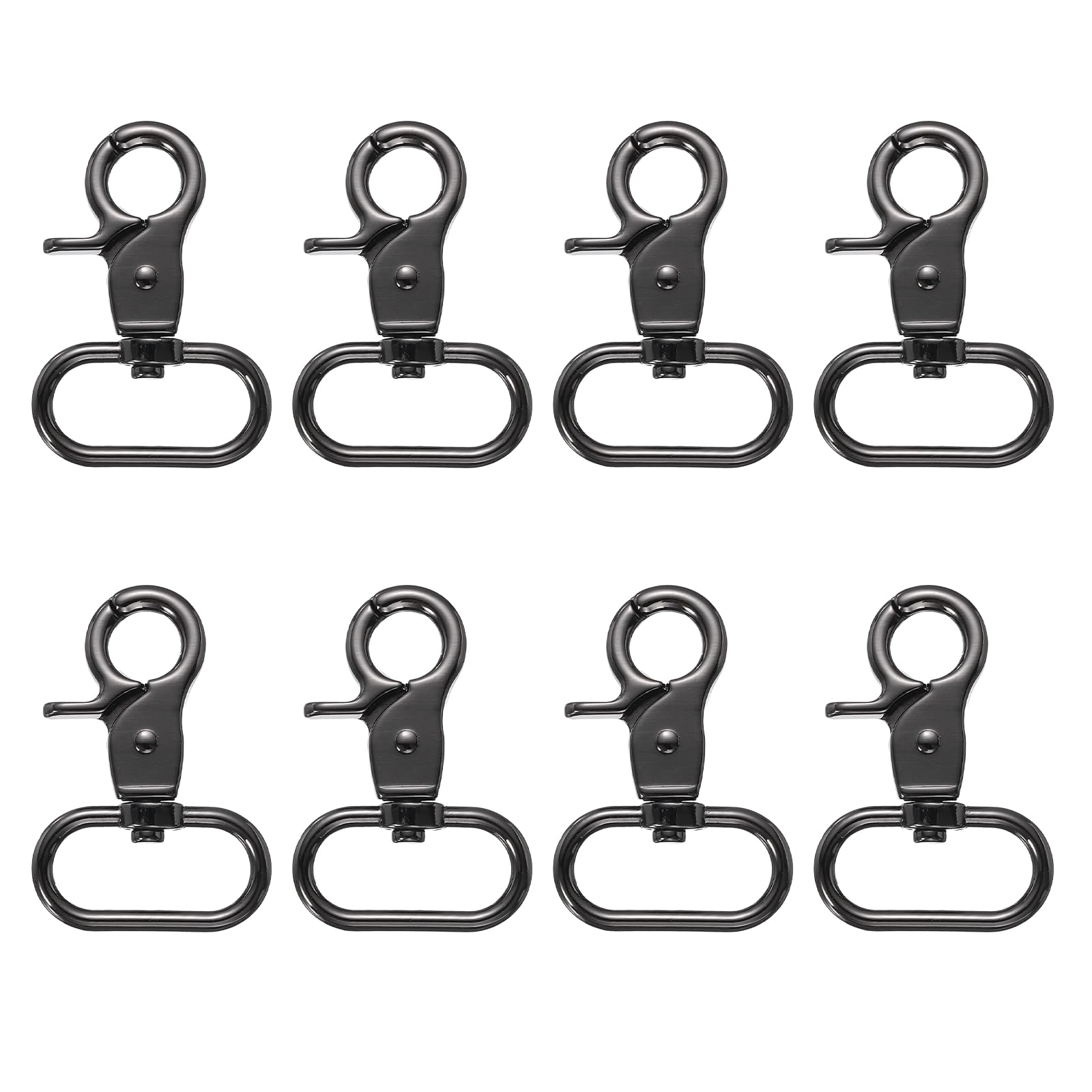 PATIKIL 25.7mm Swivel Clasps Hook, 8 Pcs D Ring Snap Hook Metal Lobster Claw Clasp Hook, Purse Lanyard Clips for Bags, Keychain DIY Craft, Gunmetal