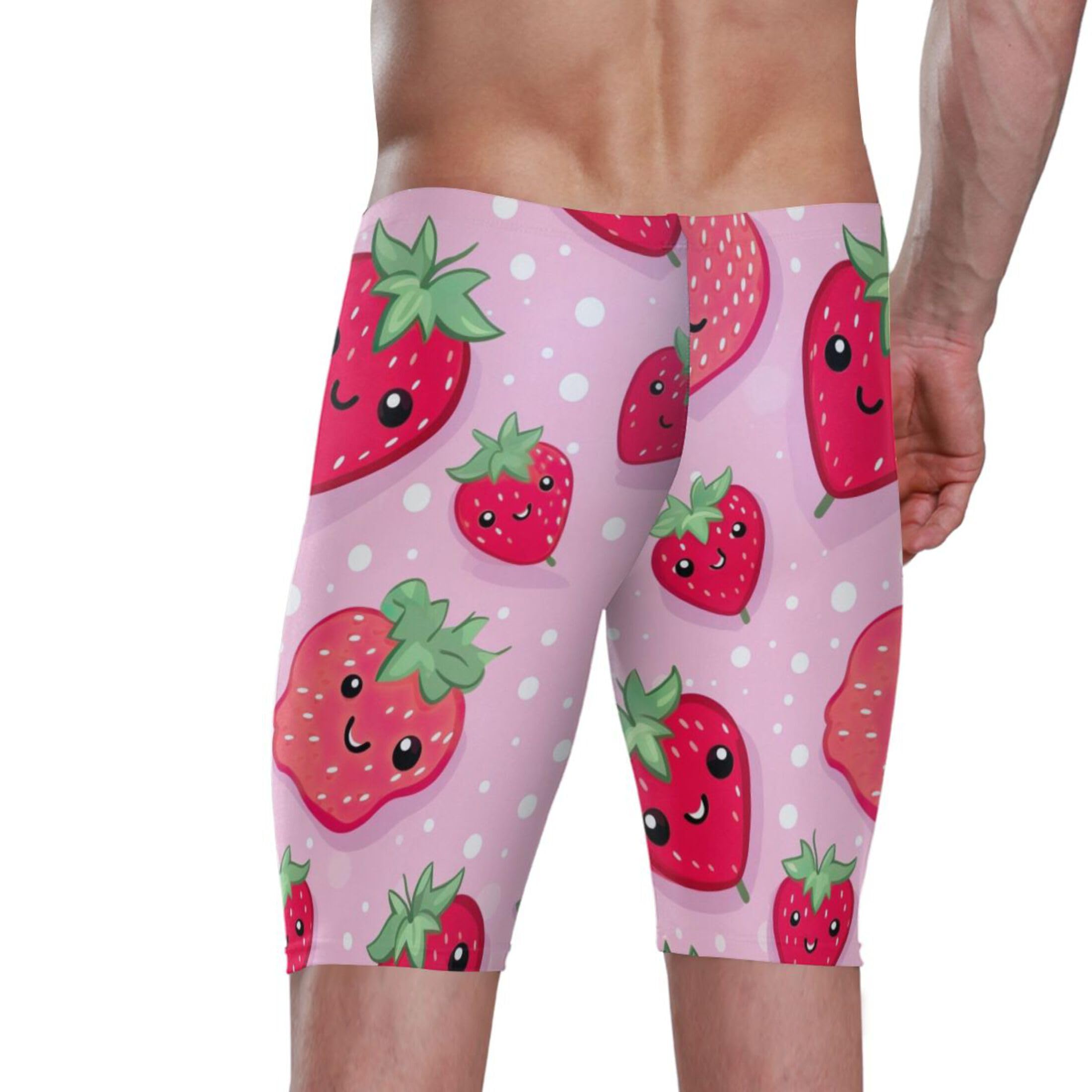 Strawberry Fruit Men's Swim Jammers Racing & Training Swimsuit Fast, Flexible,Comfortable XXXL B0401881