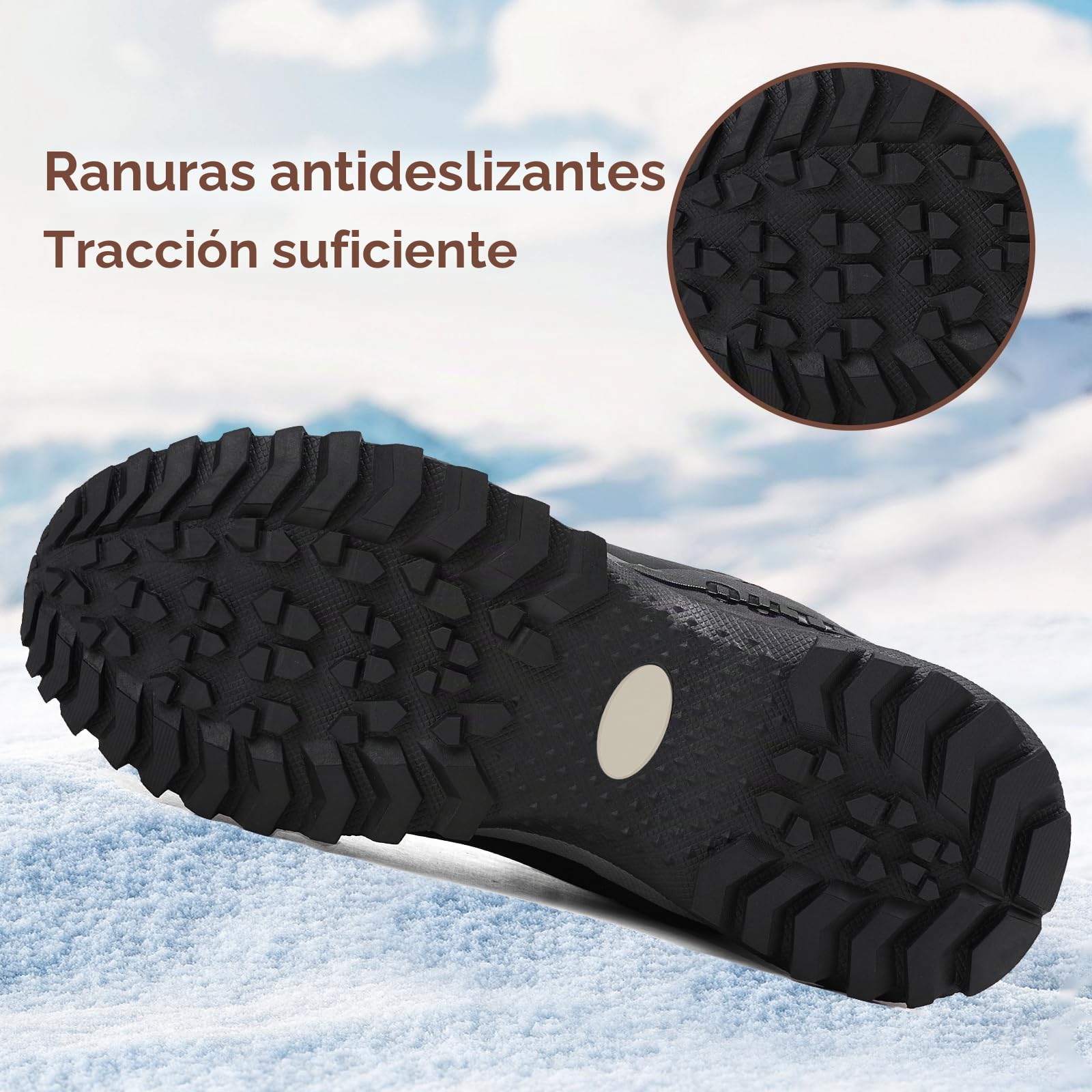 AX BOXING Botas Hombre Trekking Zapatillas Senderismo Invierno Botas de Nieve Cálido Botines Montaña al Aire Libre EU41-46