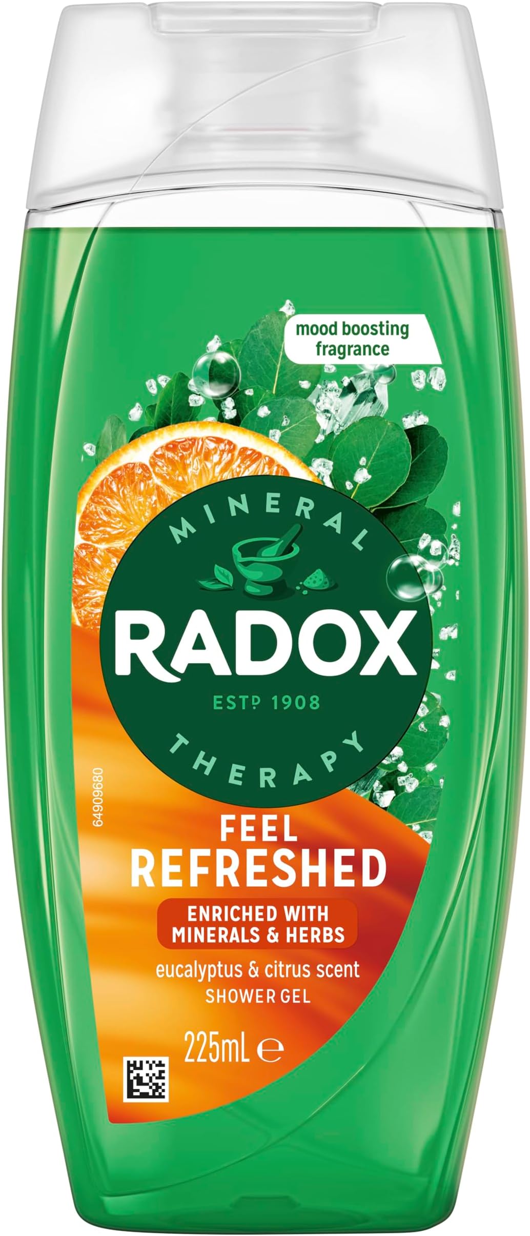 Mineral Therapy Feel Refreshed Body Wash Shower Gel uniquely blended with herbs, minerals and a eucalyptus & citrus oil fragrance for a refreshing experience 225 ml, Pack of 6