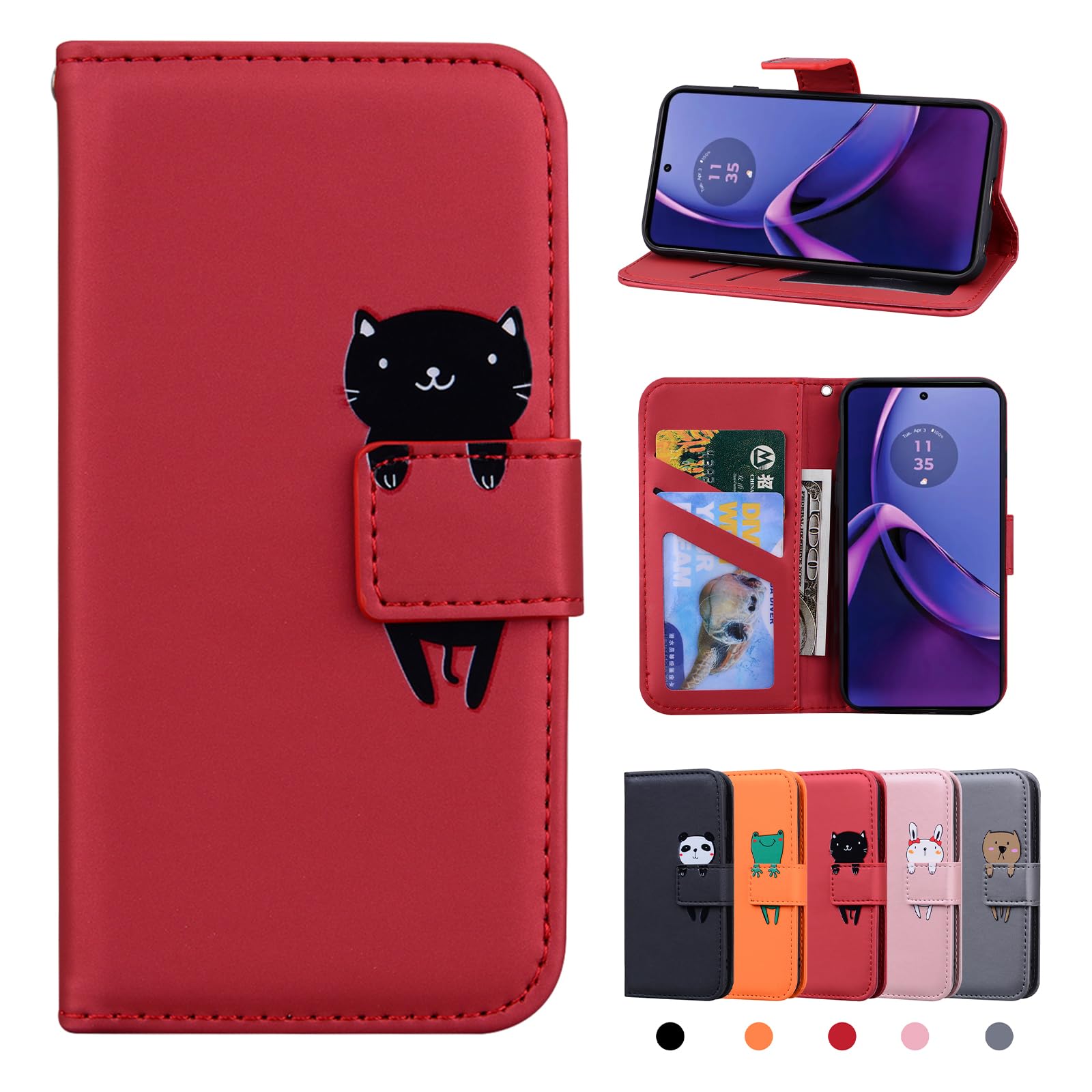 Custodia A Libro Con Portafoglio Per Motorola Moto G54 5G – In Pelle PU Con Motivo In Rilievo, Chiusura Magnetica E Supporto – Oro Rosa